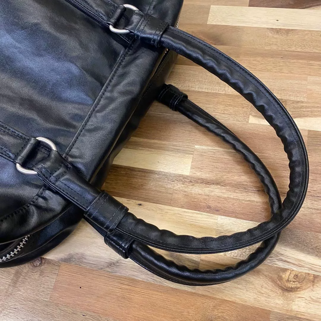 Porter Boston Black Travel Handbag — label