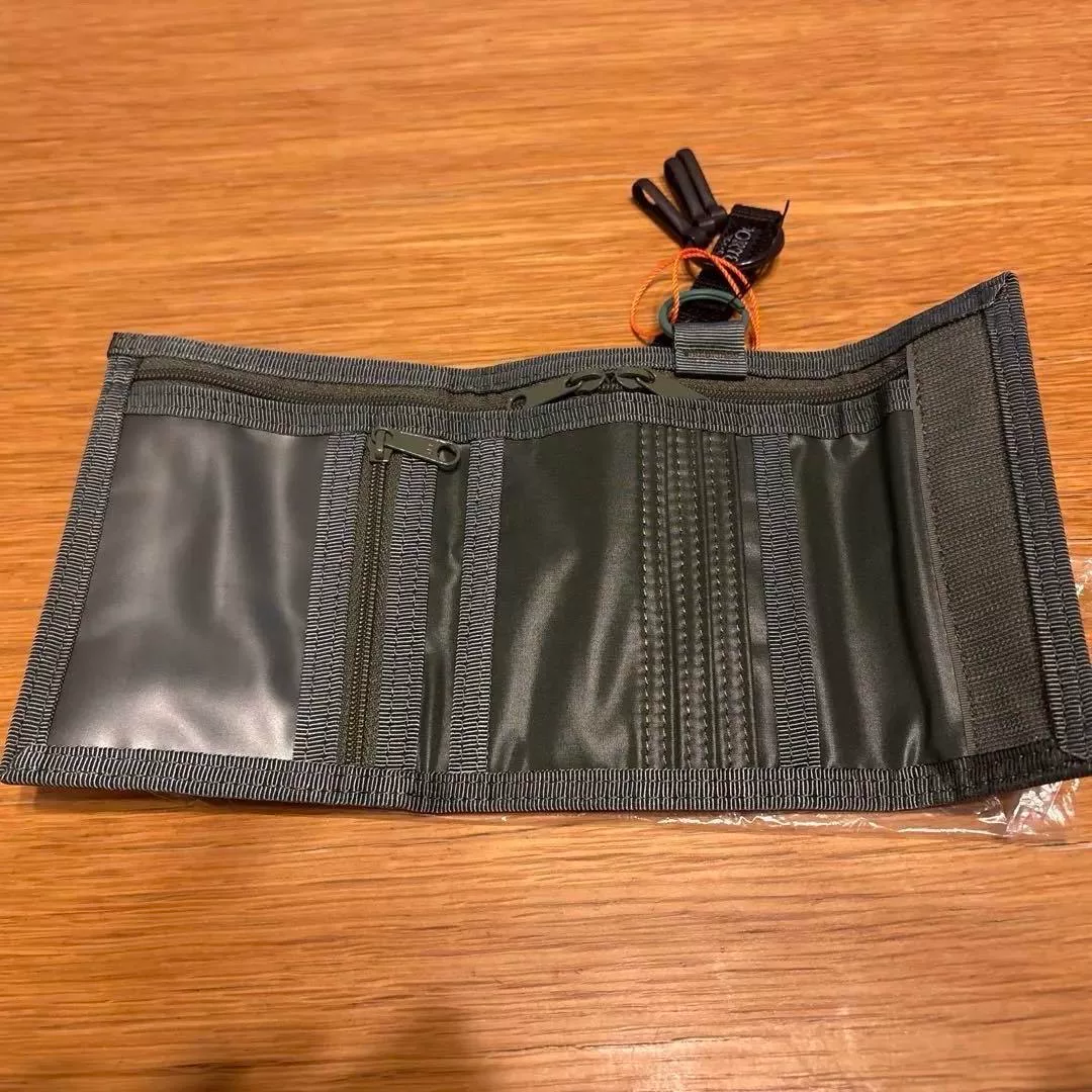 Porter Army Green Tri-Fold Nylon Wallet — front
