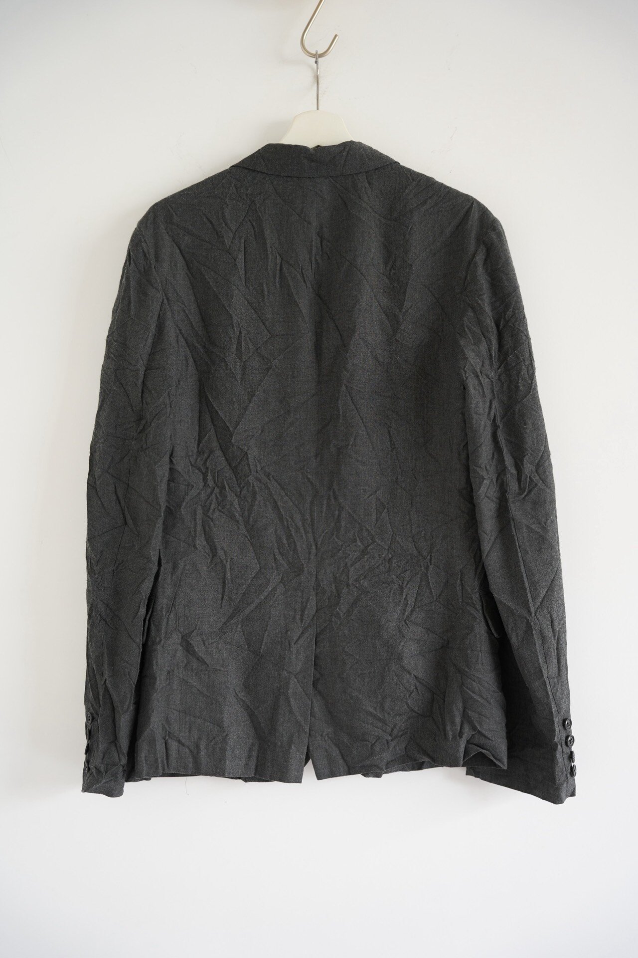 Yohji Yamamoto 16SS Gray Distressed Blazer — front