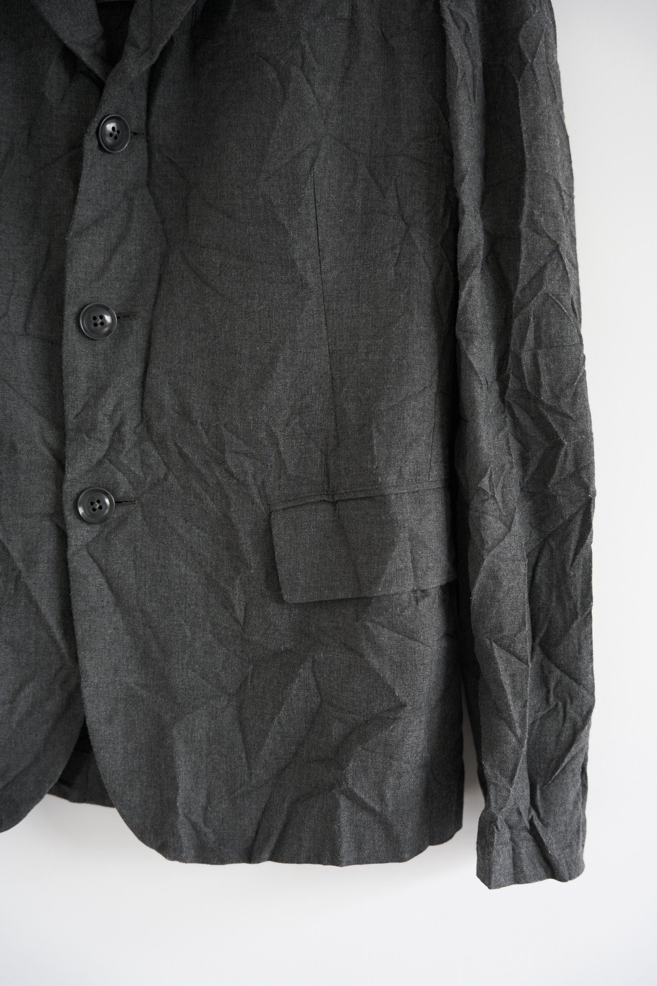 Yohji Yamamoto 16SS Gray Distressed Blazer — label