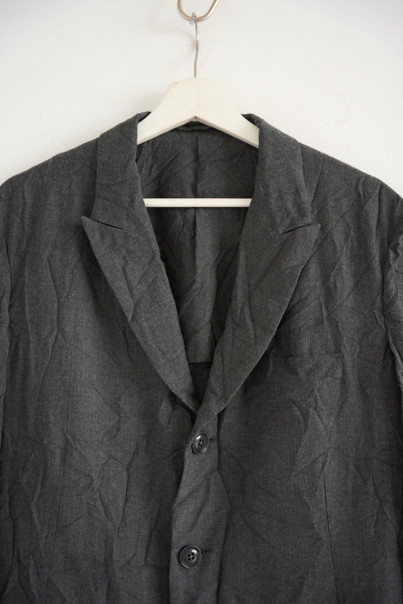 Yohji Yamamoto 16SS Gray Distressed Blazer — back