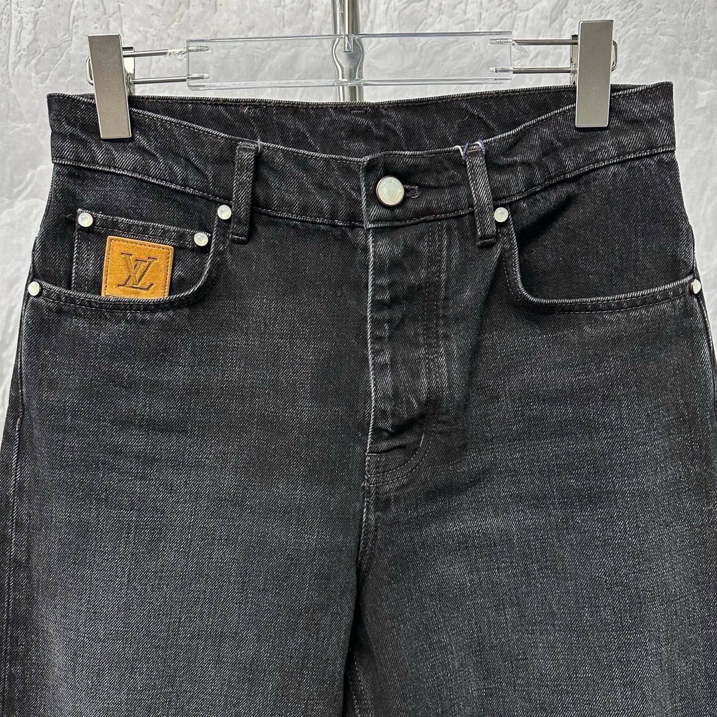 Louis Vuitton SS26 Embroidered Logo Denim Pants — front