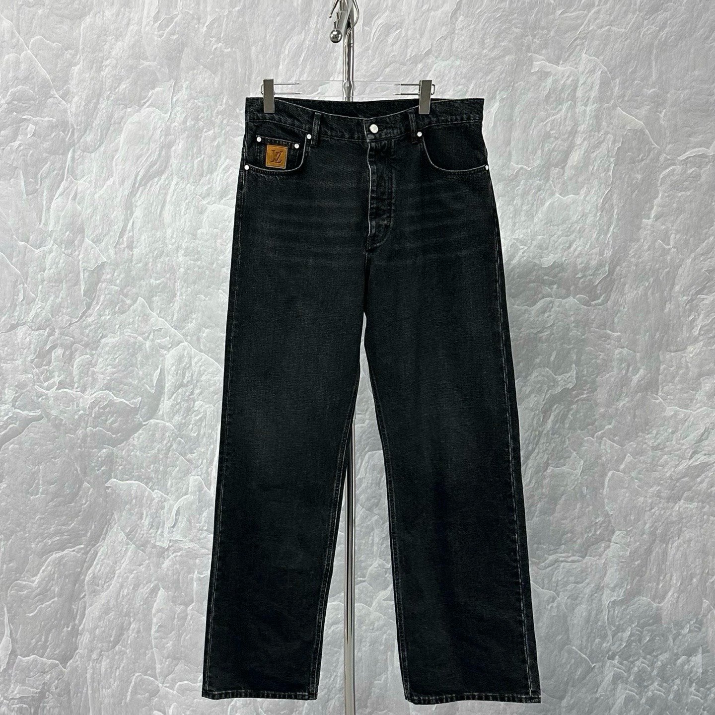 Louis Vuitton SS26 Embroidered Logo Denim Pants