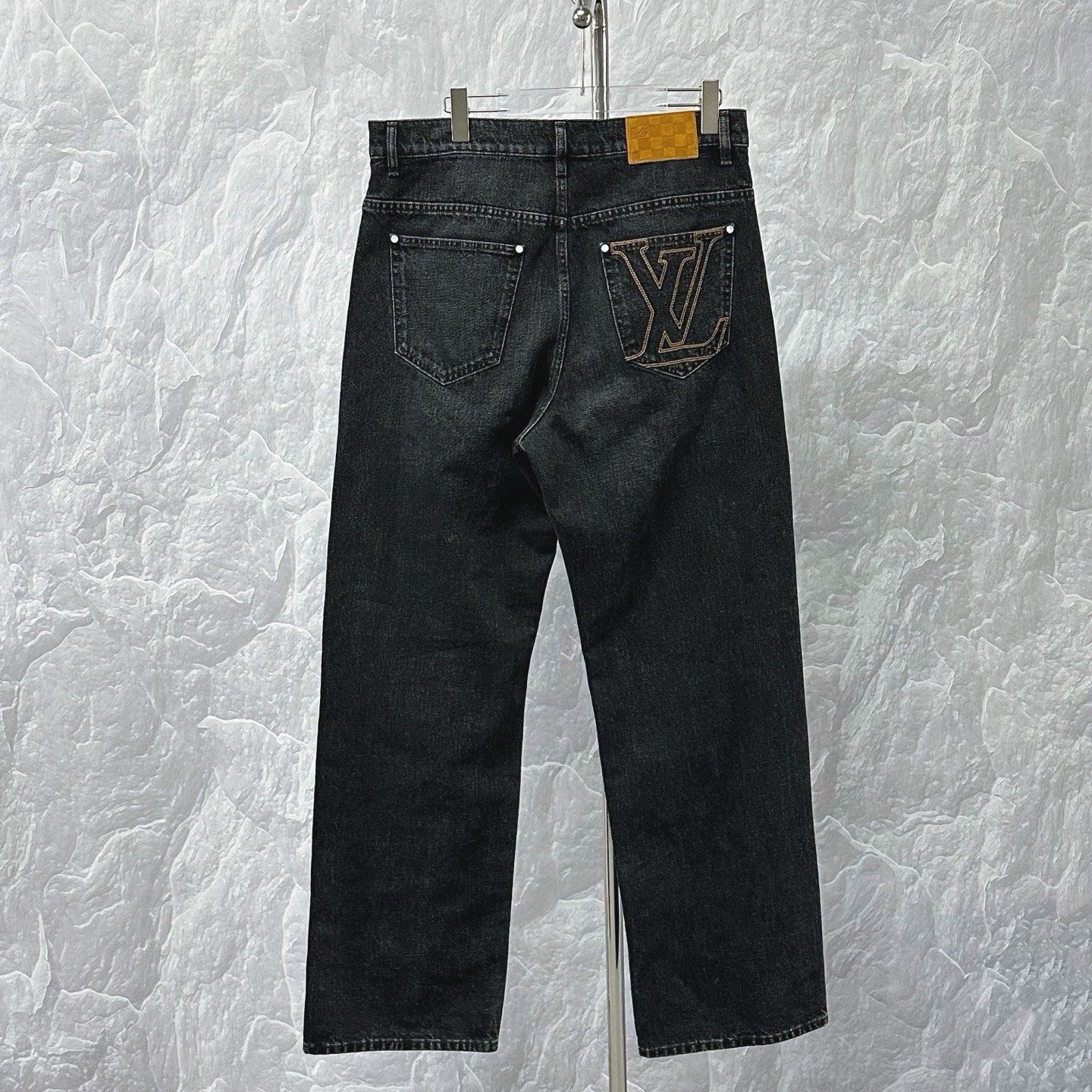 Louis Vuitton SS26 Embroidered Logo Denim Pants — back