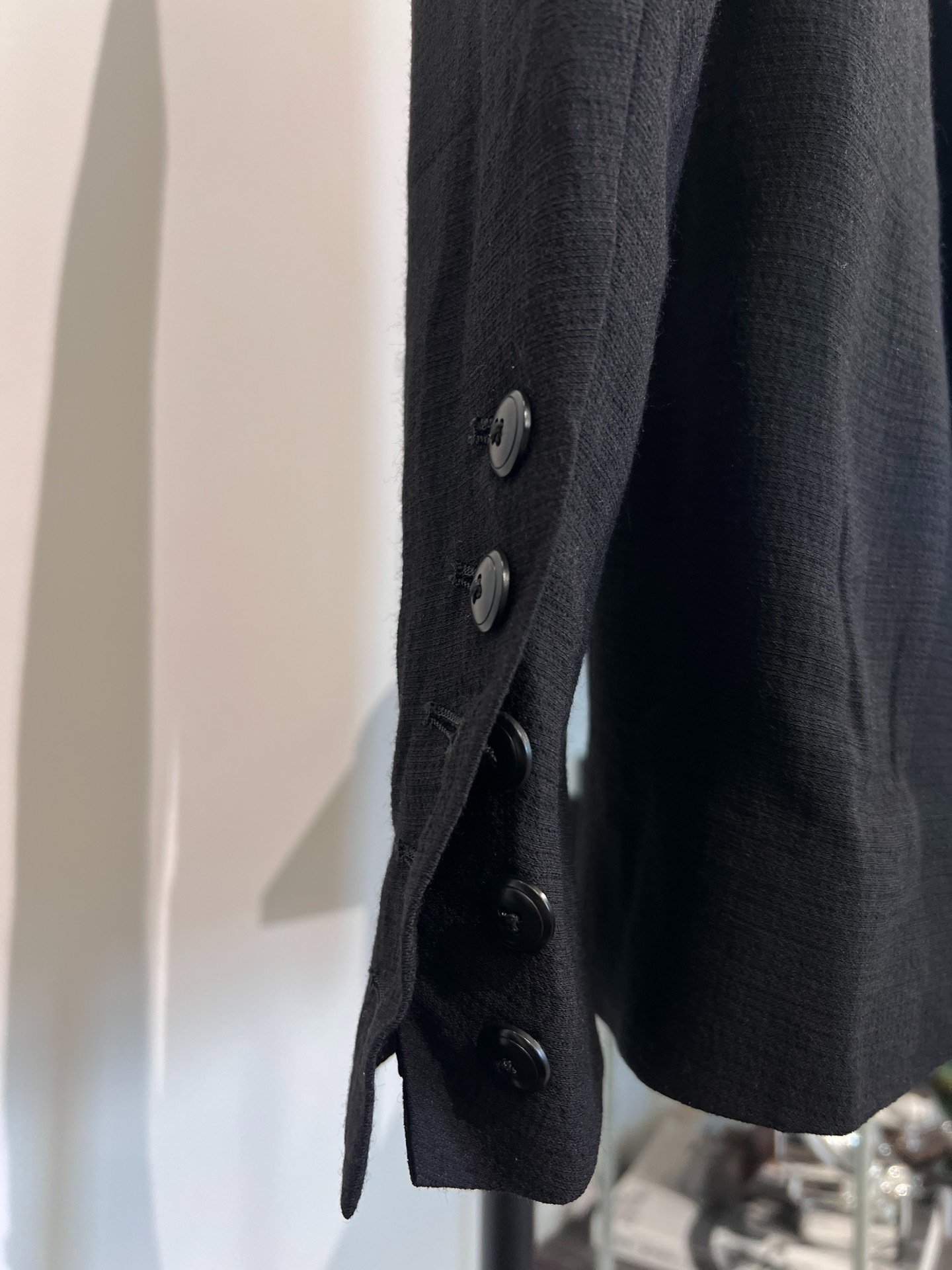 Rick Owens Ruffled Satin Lapel Jacket — label