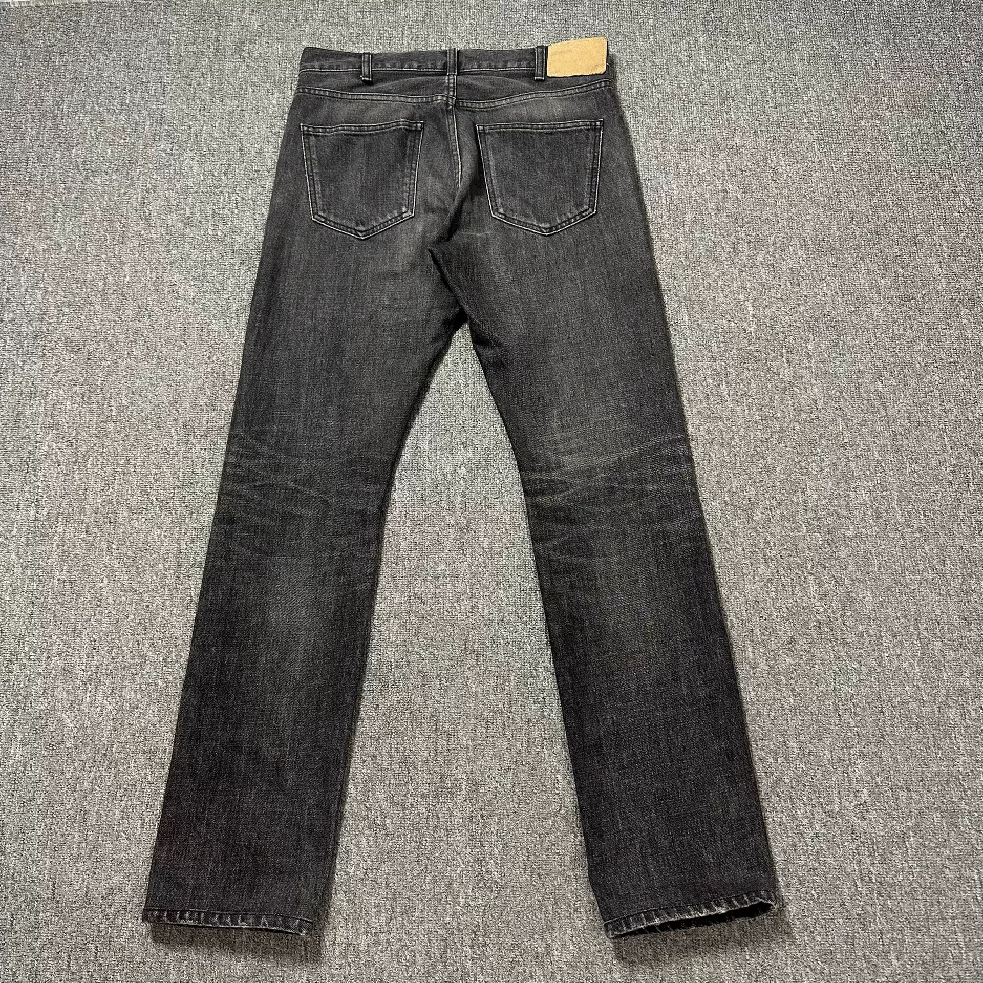 Celine Dark Gray Washed Straight Jeans — back