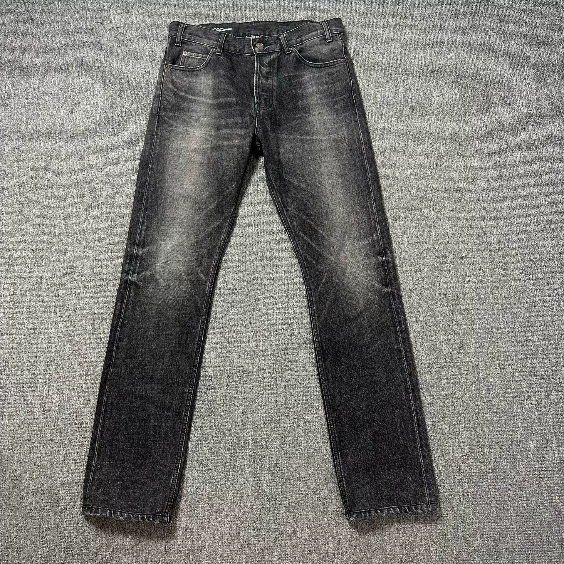 Celine Dark Gray Washed Straight Jeans