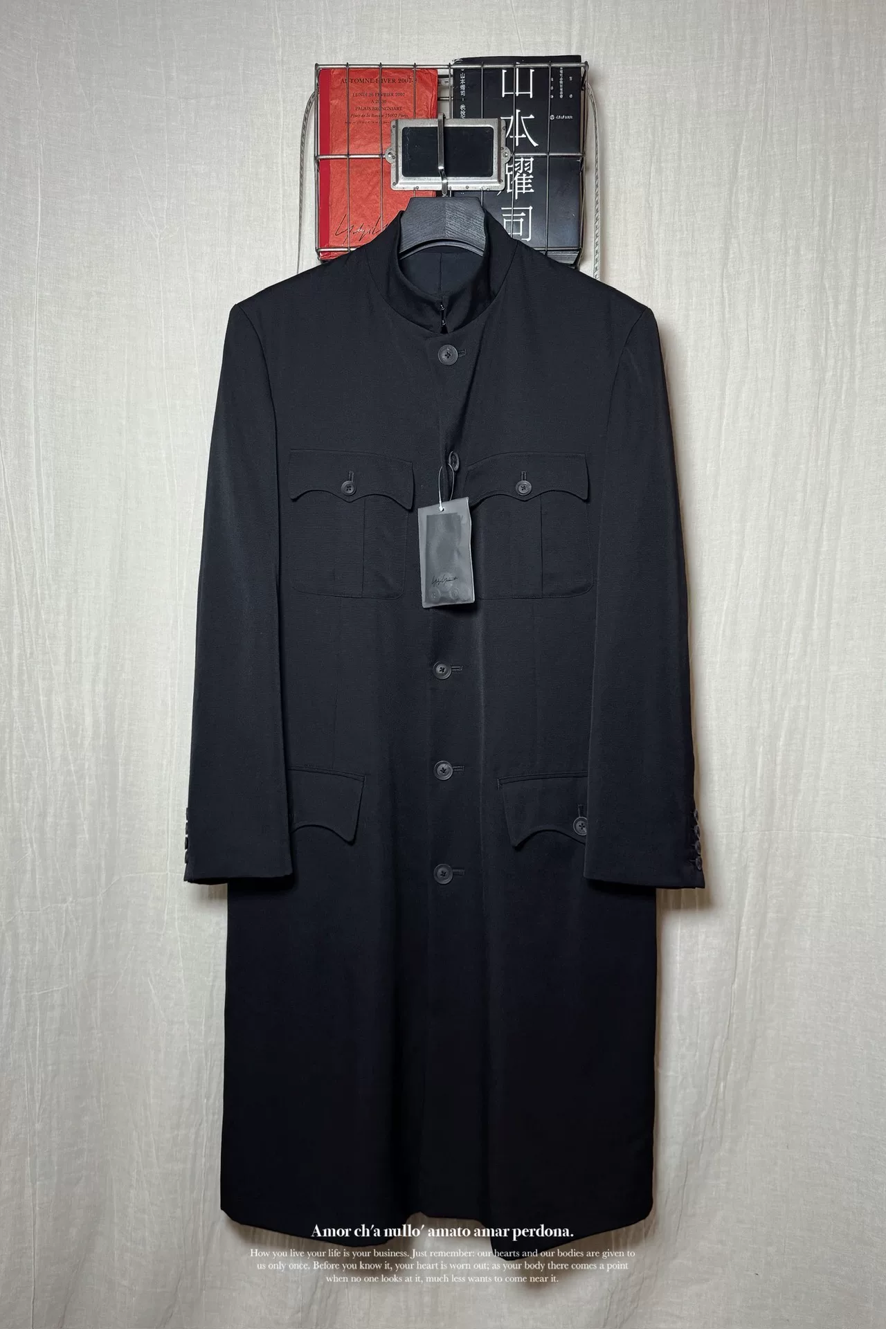 Yohji Yamamoto 20AW Gaba Stand Collar Coat — detail