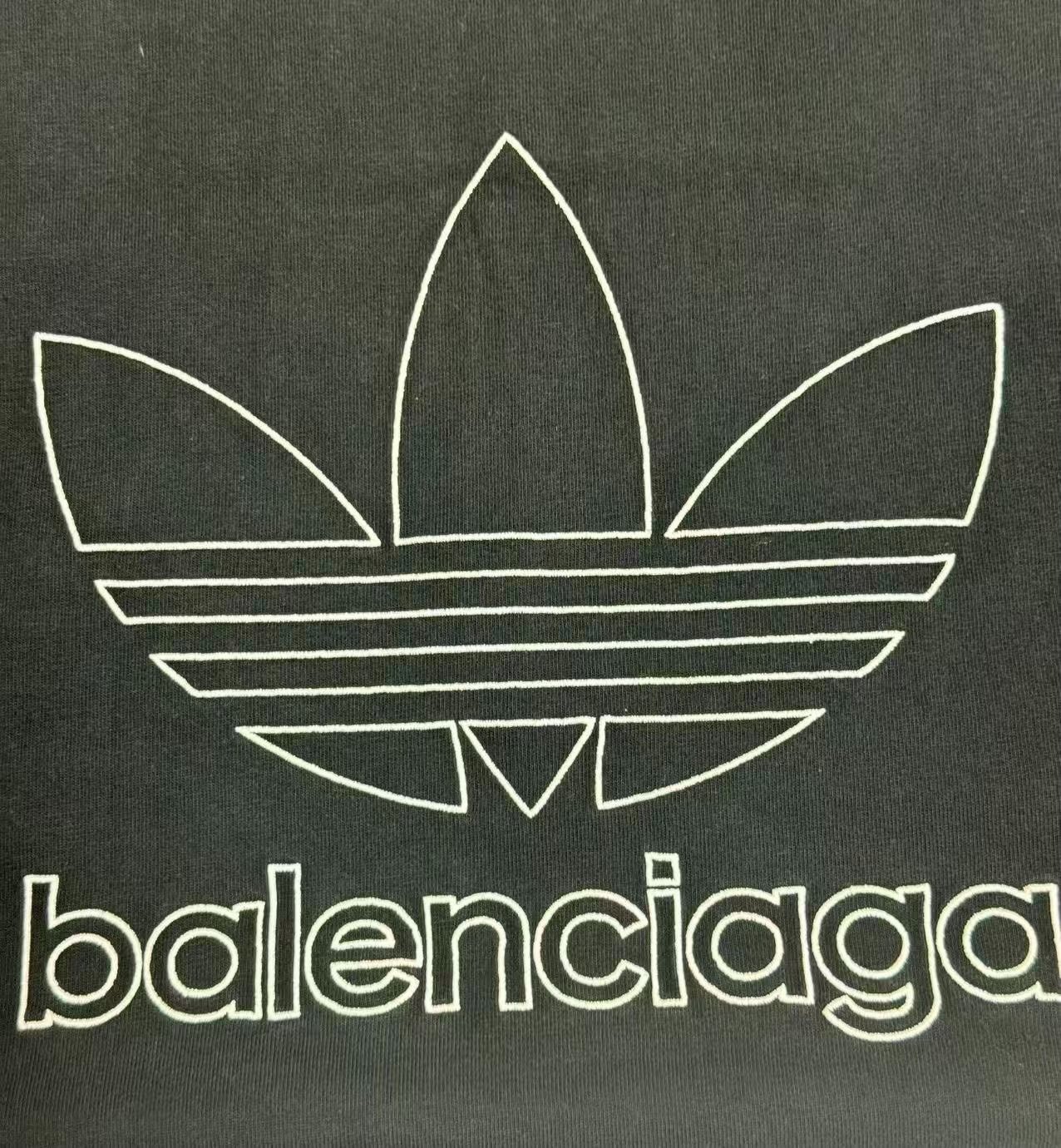 Balenciaga x adidas Round-Neck Short-Sleeve T-Shirt — detail
