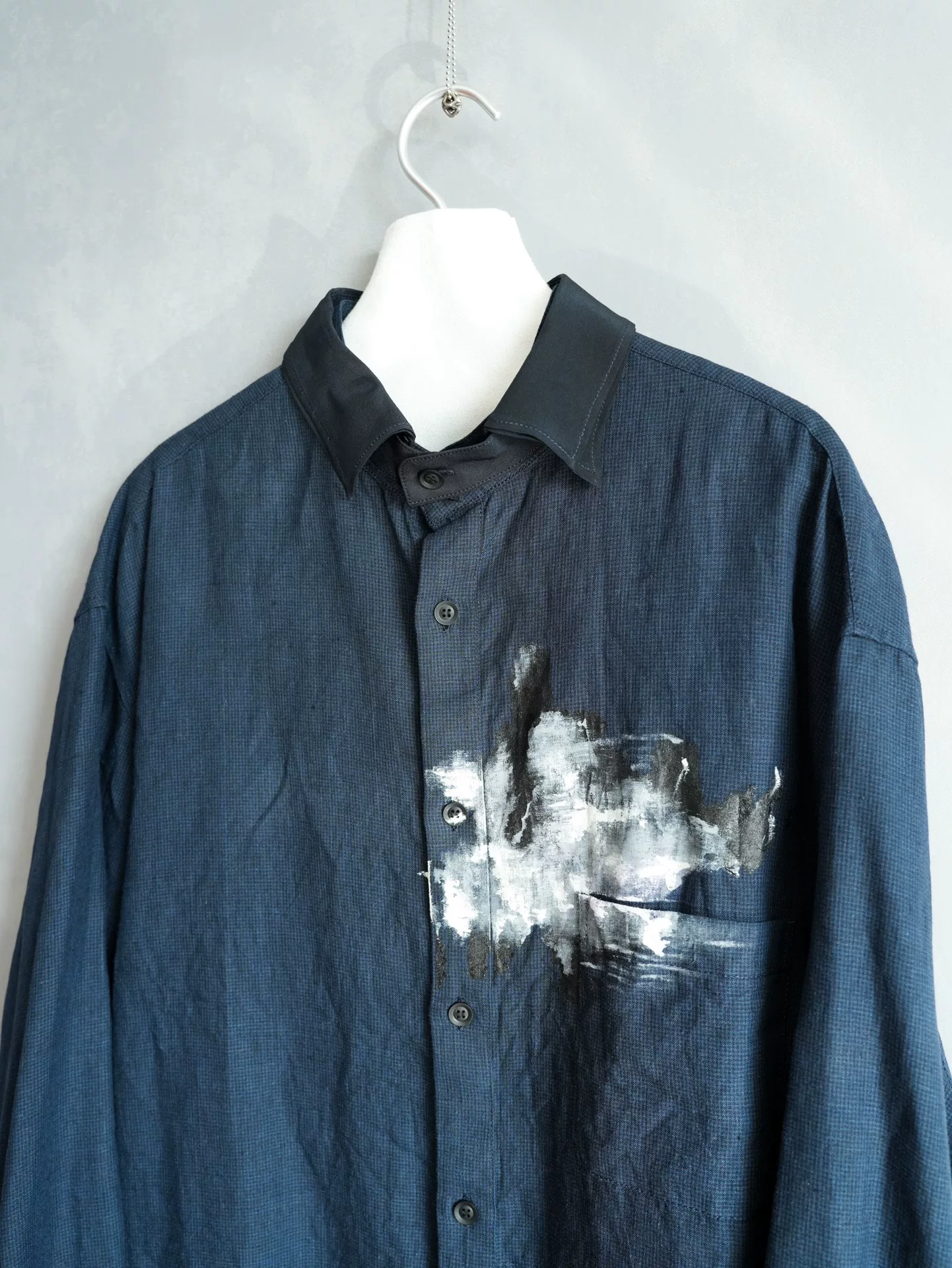 Yohji Yamamoto 23SS Paint Splatter Shirt — detail