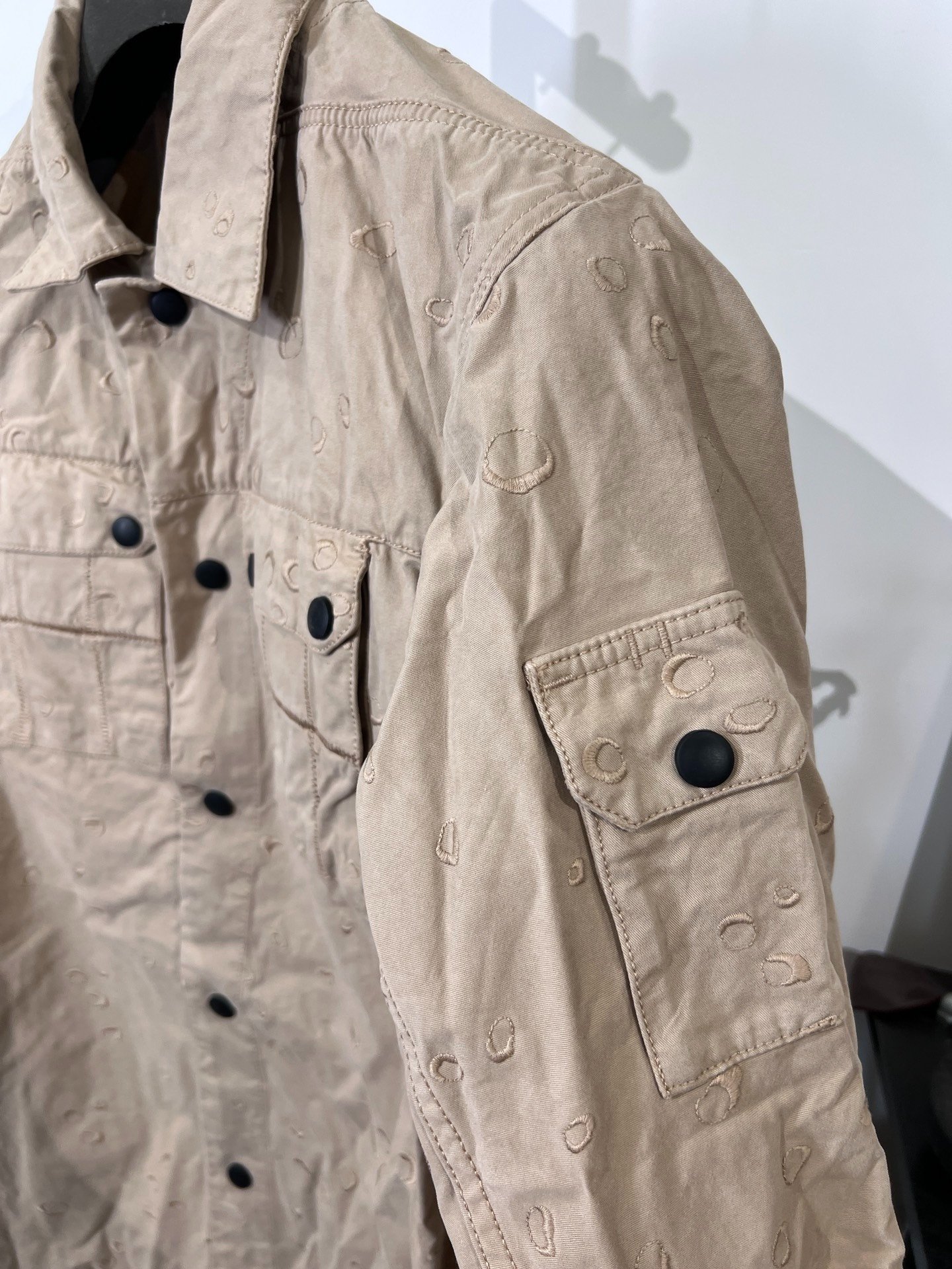 Boris Bidjan Saberi Khaki Workwear Shirt Jacket — label
