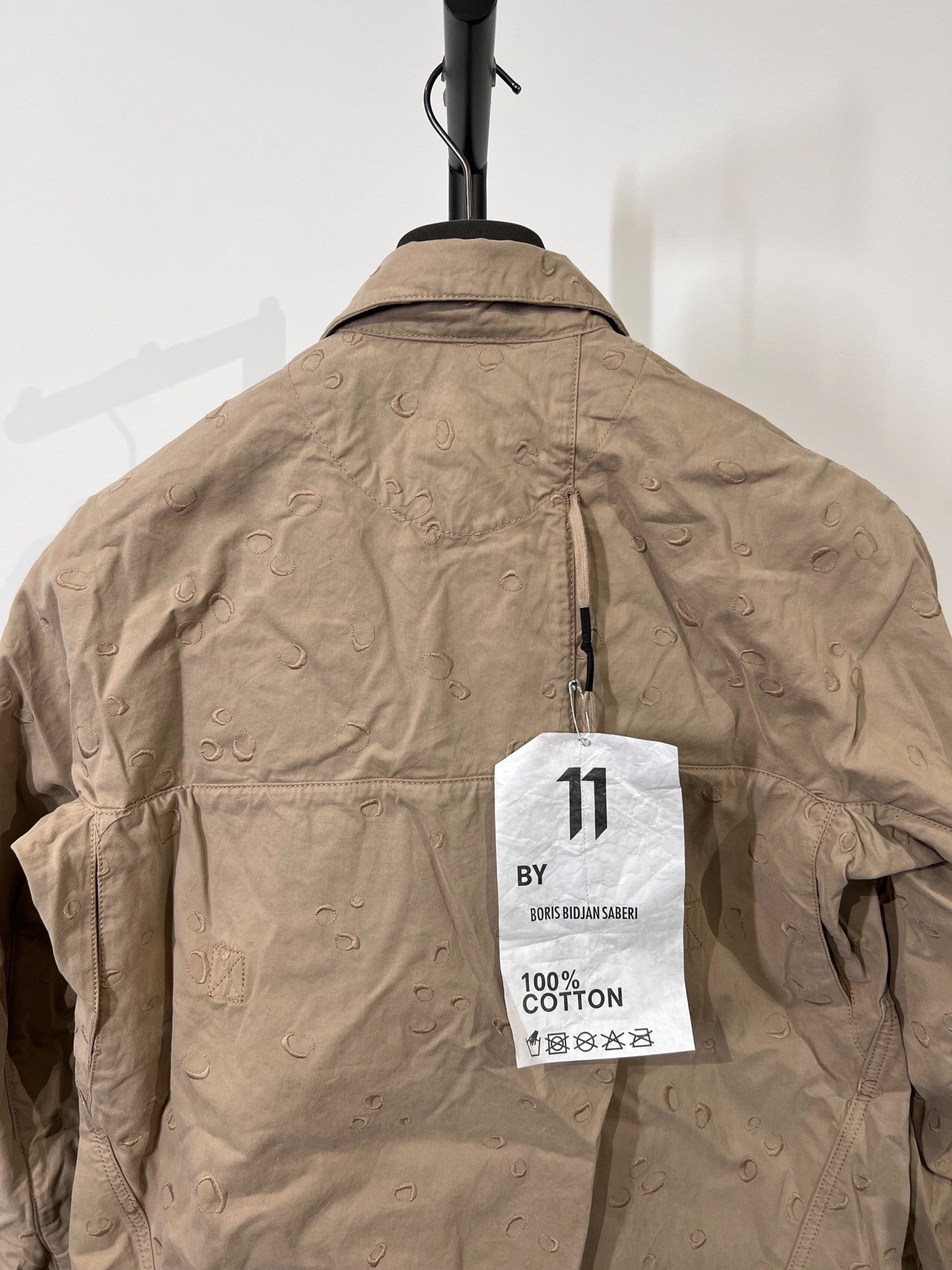 Boris Bidjan Saberi Khaki Workwear Shirt Jacket — back