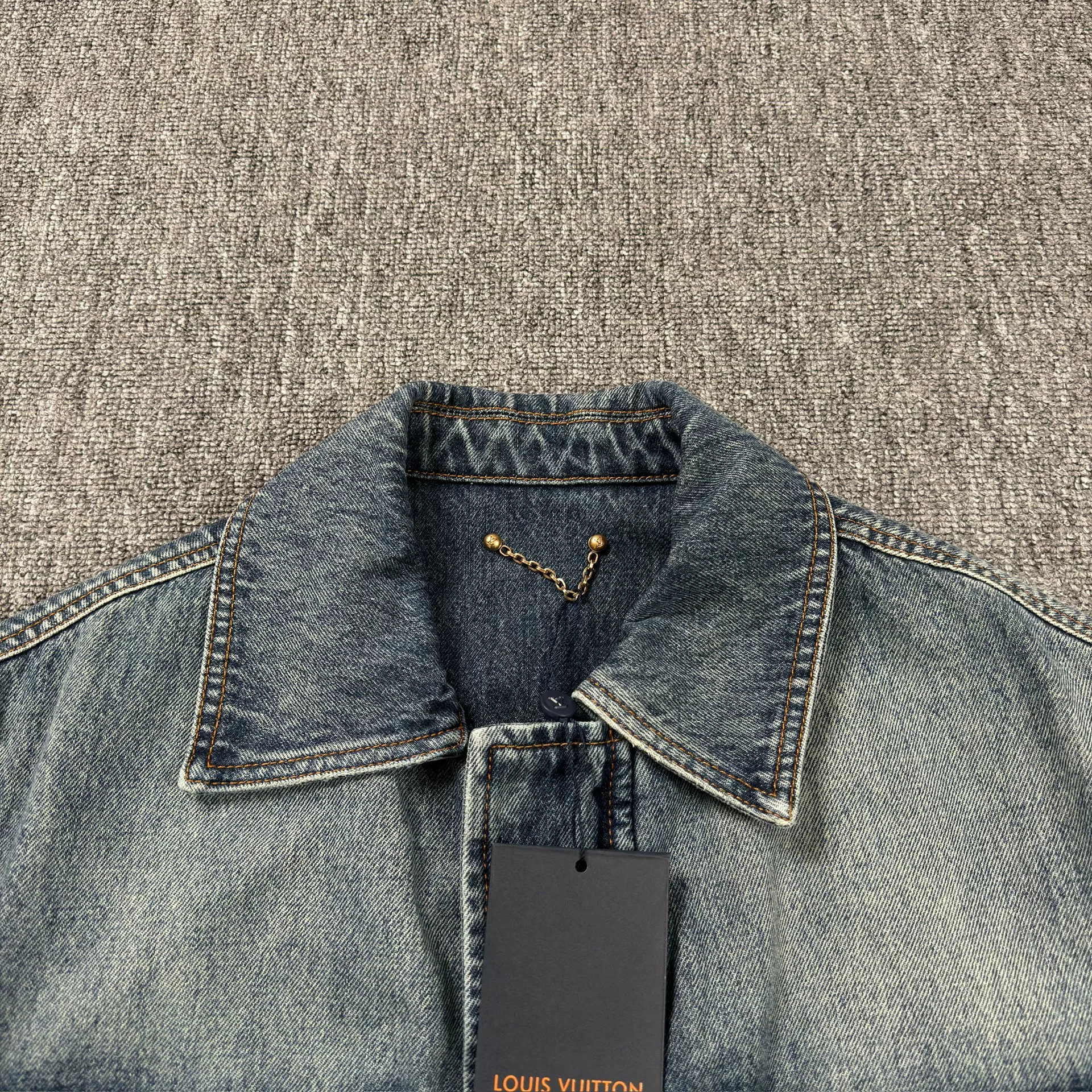 Louis Vuitton All-Over Print Denim Jacket — front