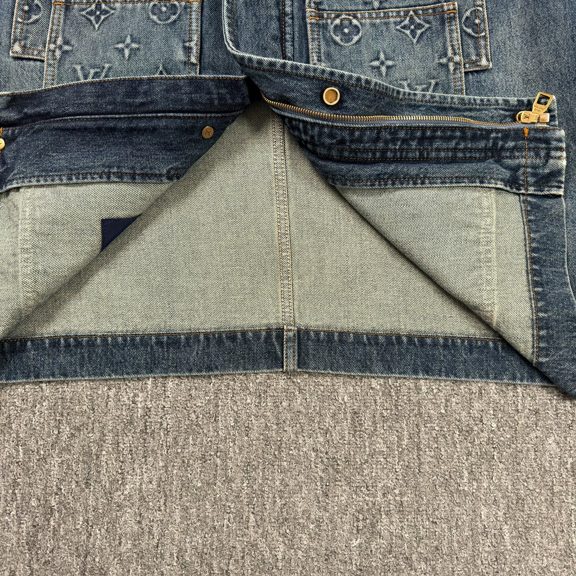 Louis Vuitton All-Over Print Denim Jacket — label