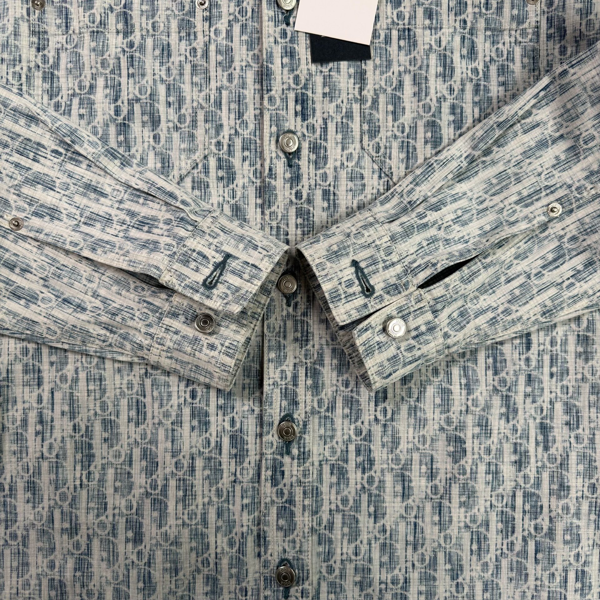 Dior Oblique All-Over Print Blue Shirt — back