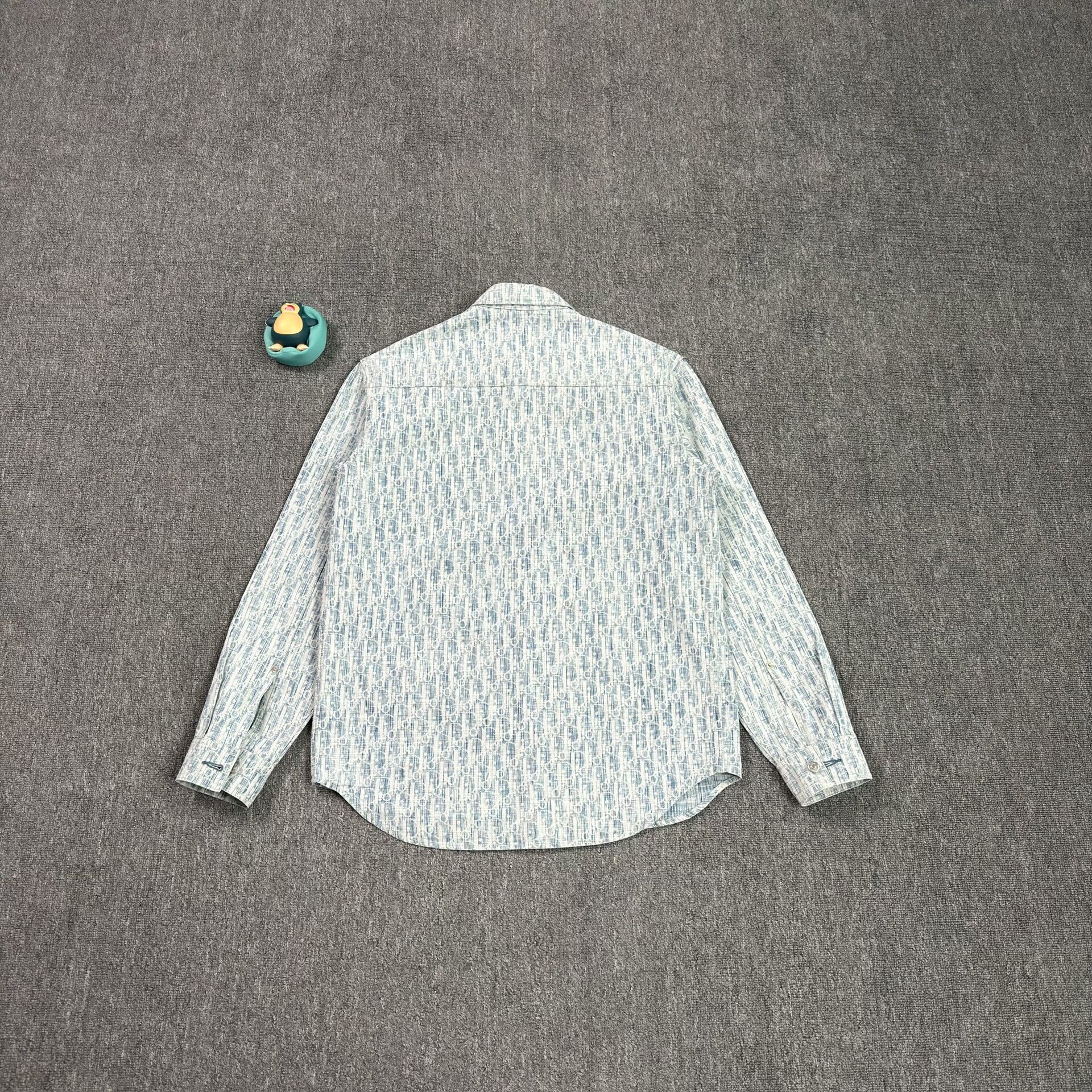Dior Oblique All-Over Print Blue Shirt — front