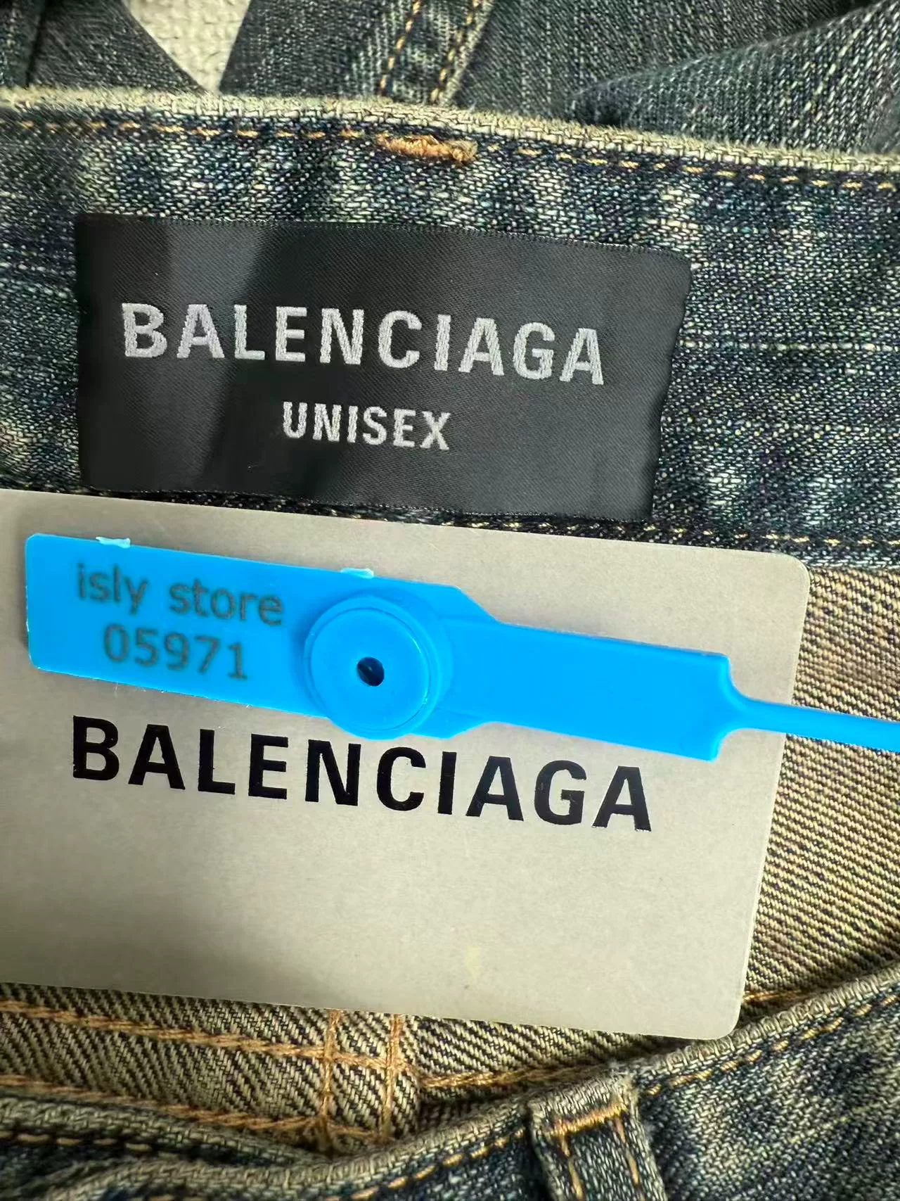 Balenciaga Logo Straight-Leg Jeans — back
