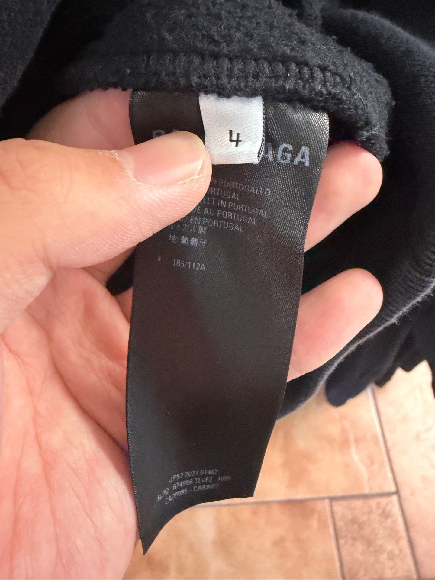 Balenciaga Black Logo Print Hoodie — back