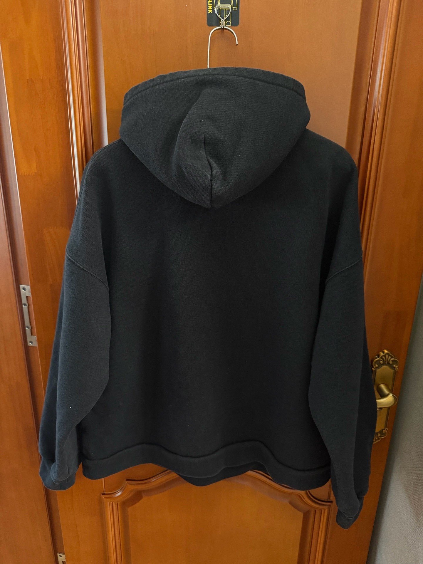 Balenciaga Black Logo Print Hoodie — front