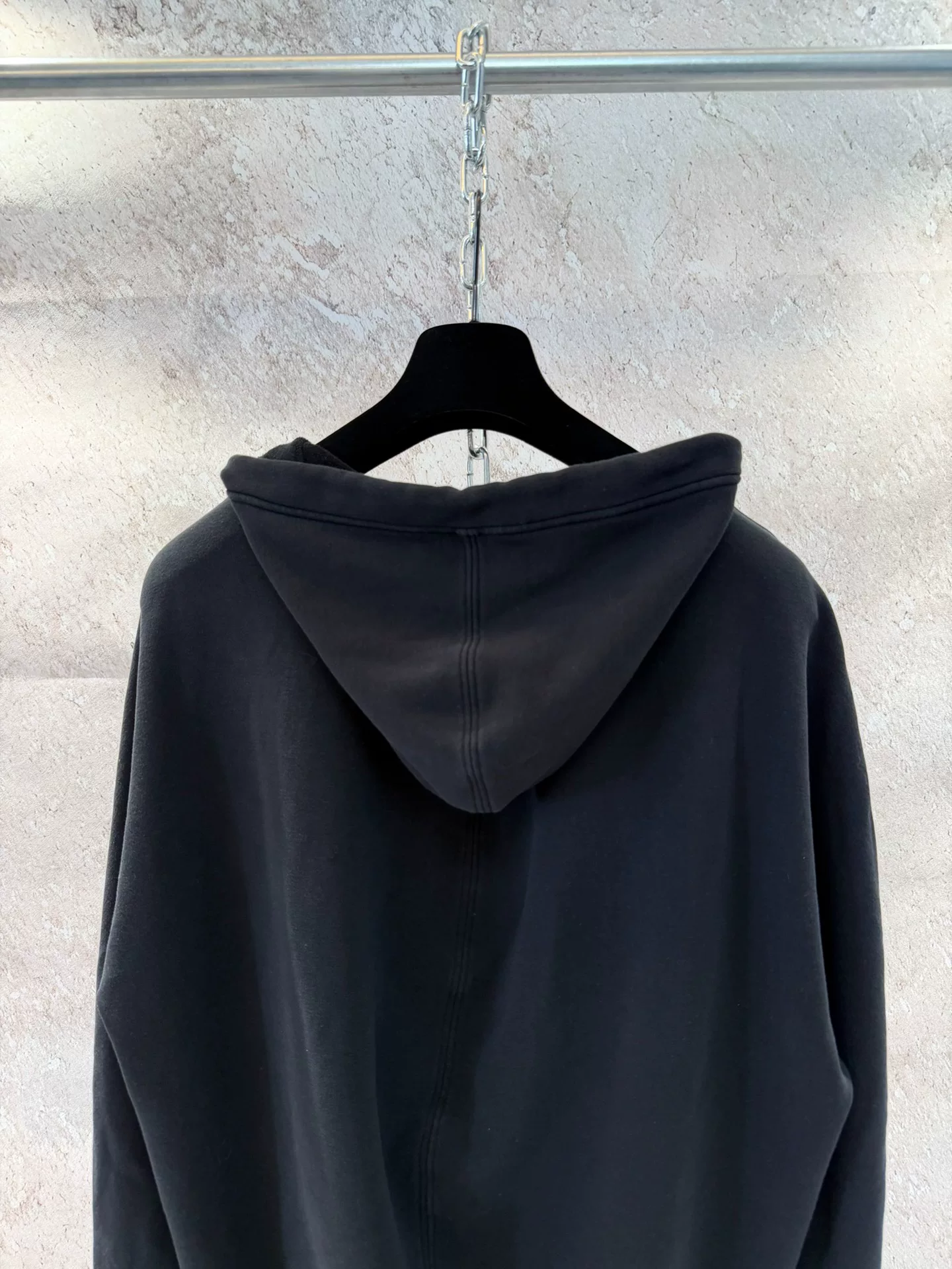 Balenciaga Black Small Logo Zip Hoodie — back