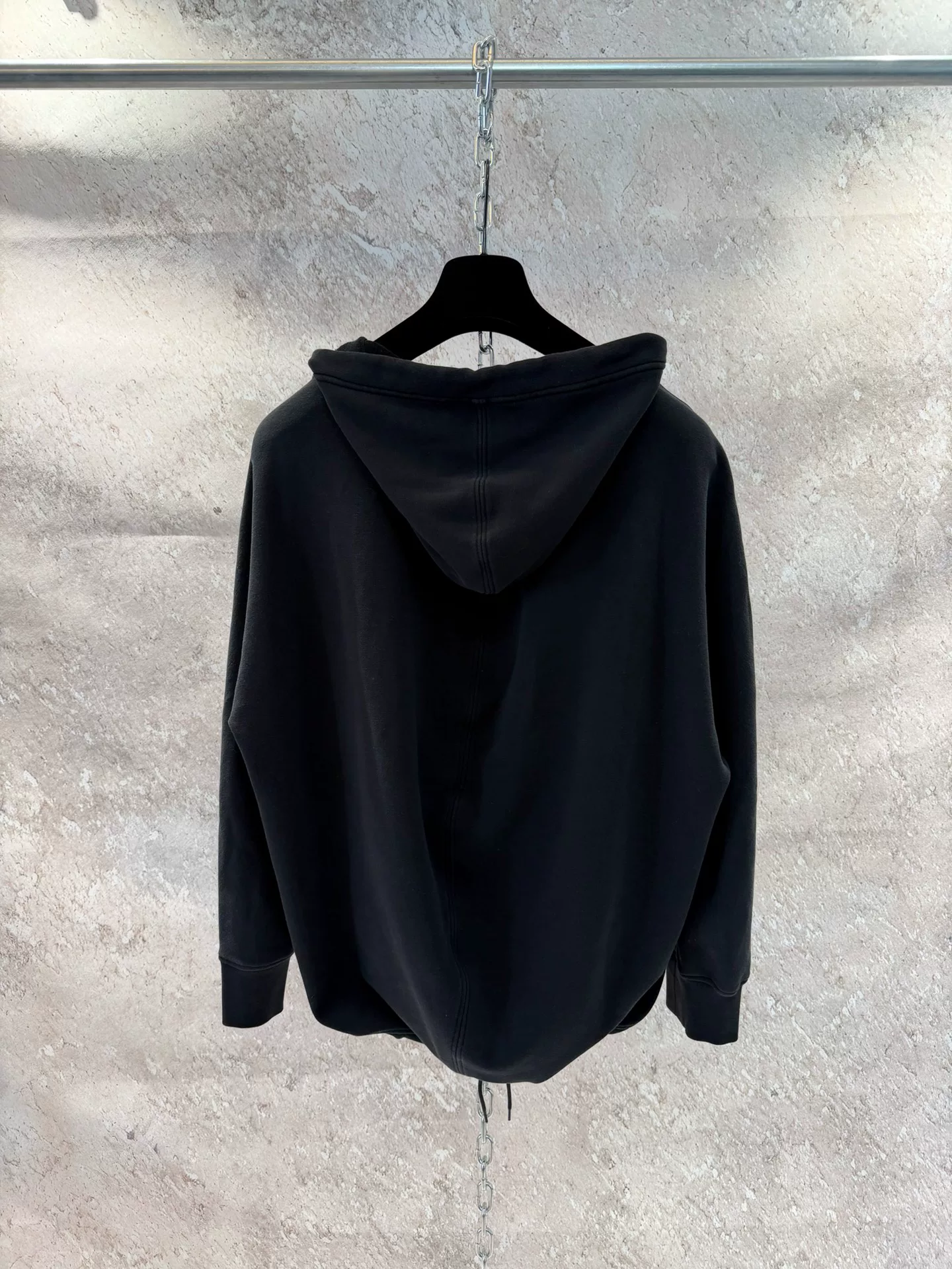 Balenciaga Black Small Logo Zip Hoodie — detail