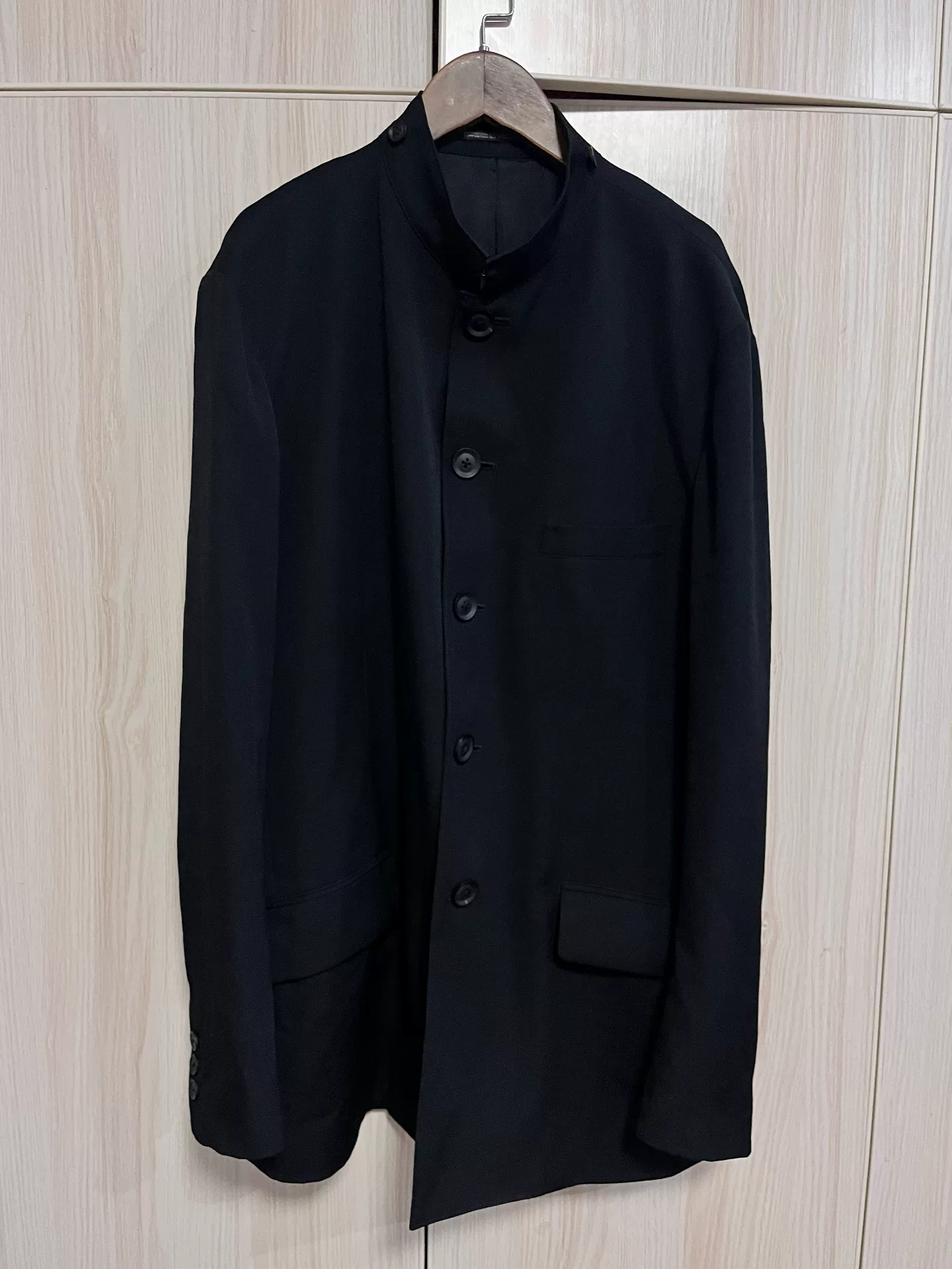 Yohji Yamamoto 21AW Stand-Collar Hooded Jacket — front