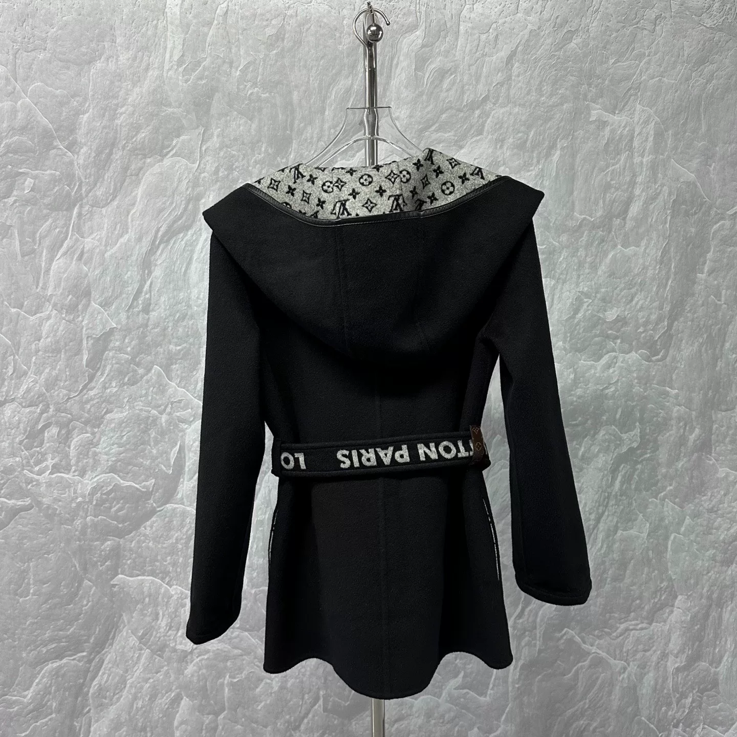 Louis Vuitton Cashmere Wrap Hooded Coat — label