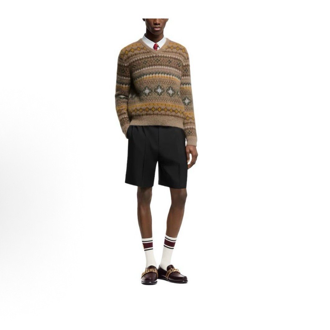 Louis Vuitton SS25 V-Neck Long-Sleeve Sweater