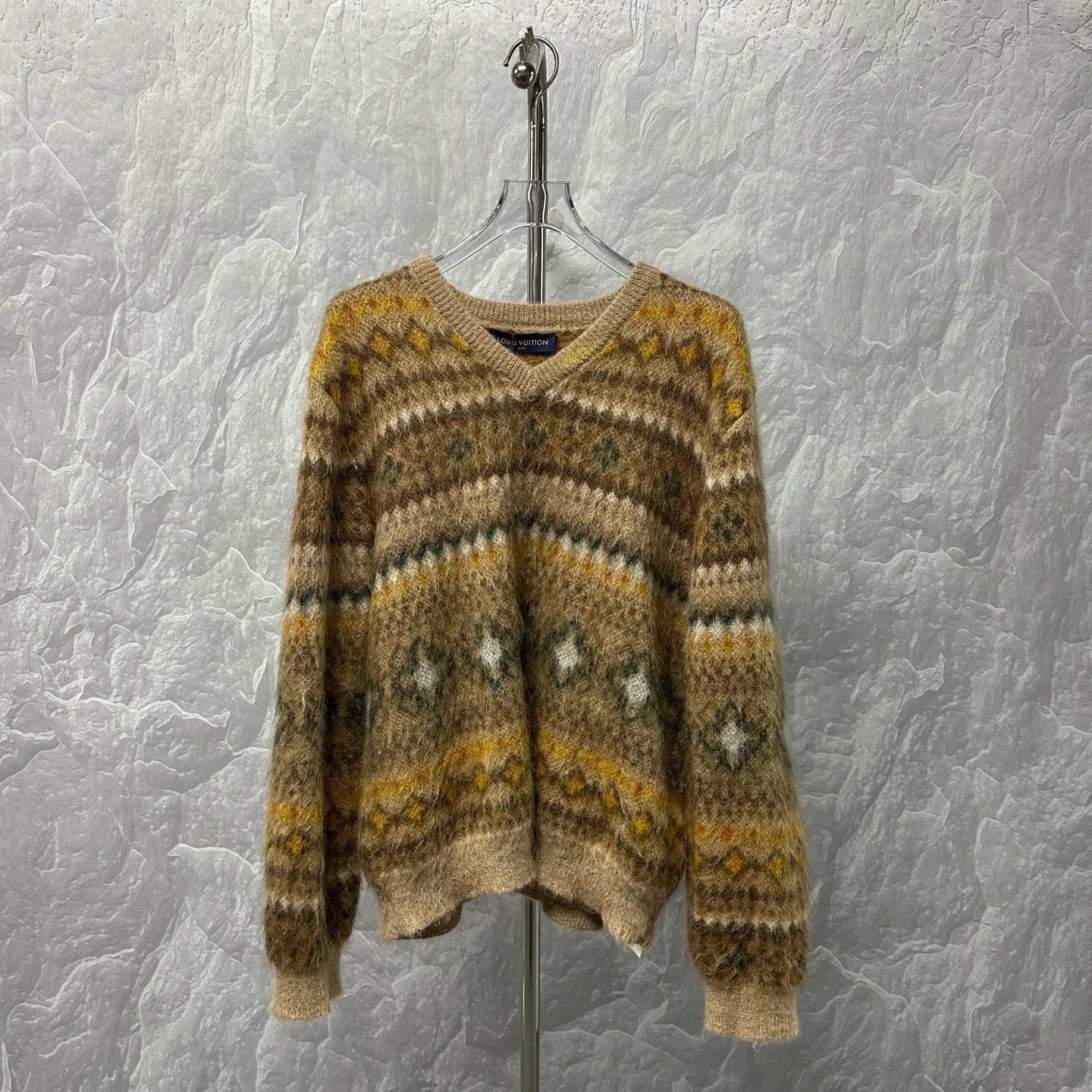 Louis Vuitton SS25 V-Neck Long-Sleeve Sweater — front