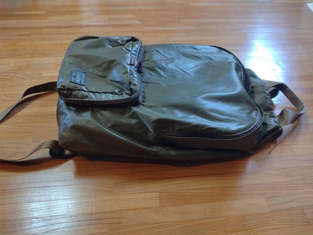 Porter Olive Green Foldable Backpack — back