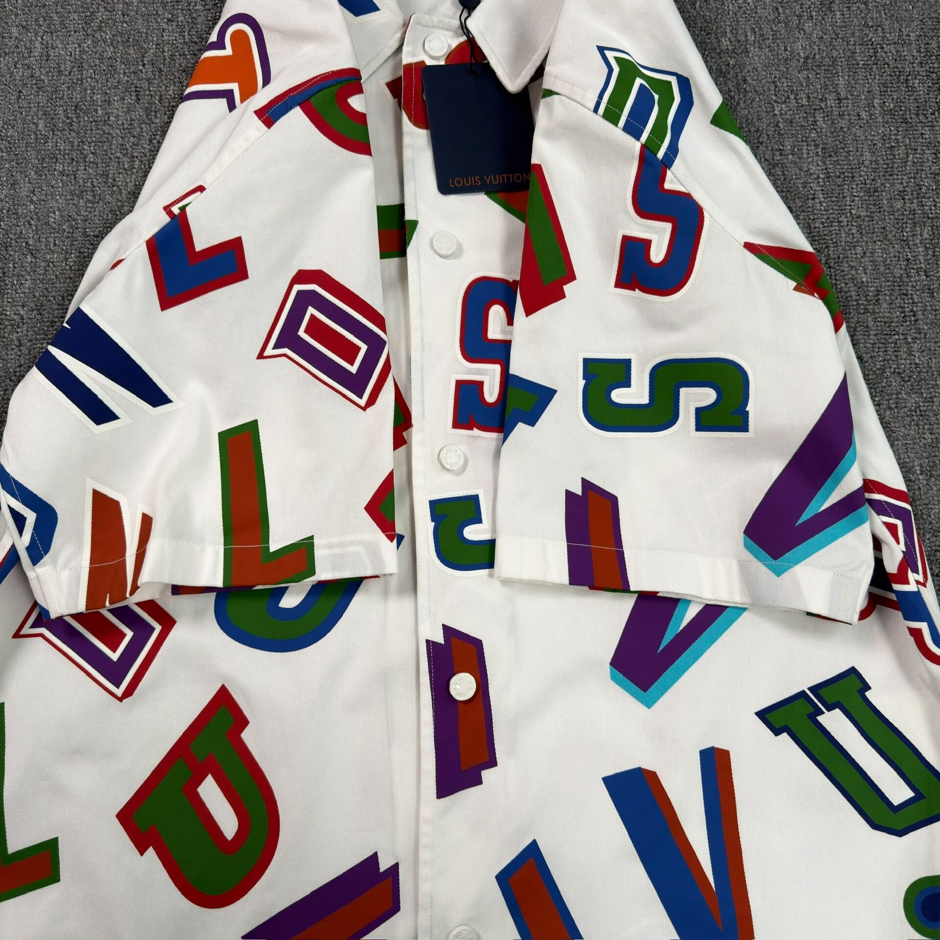 LV NBA All-over Print White Shirt — back
