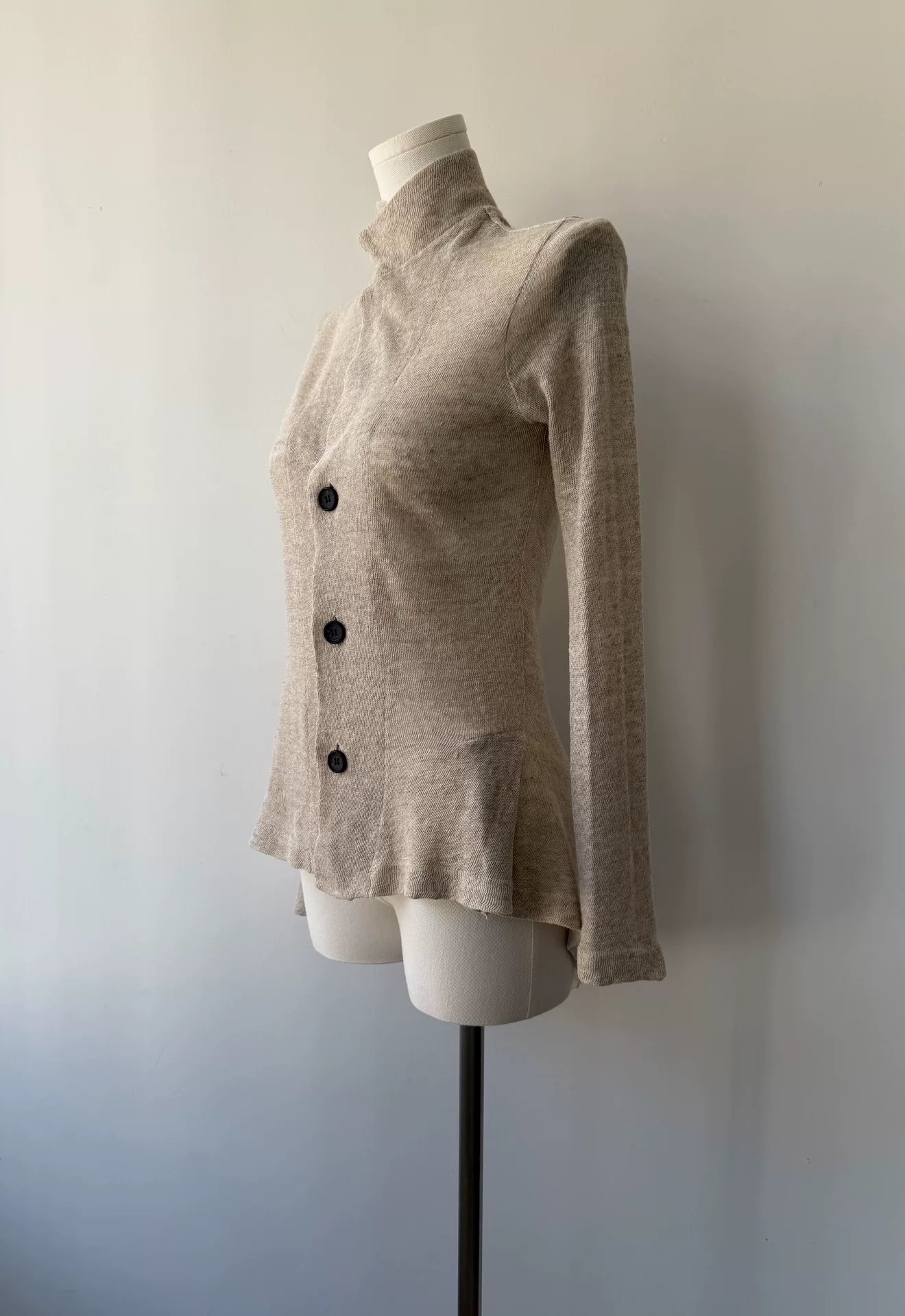 Yohji Yamamoto Y's 19SS Linen Cardigan — detail
