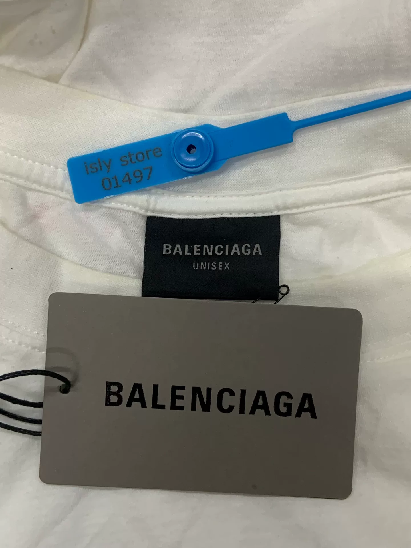 Balenciaga Logo Print Crew Neck T-Shirt — label