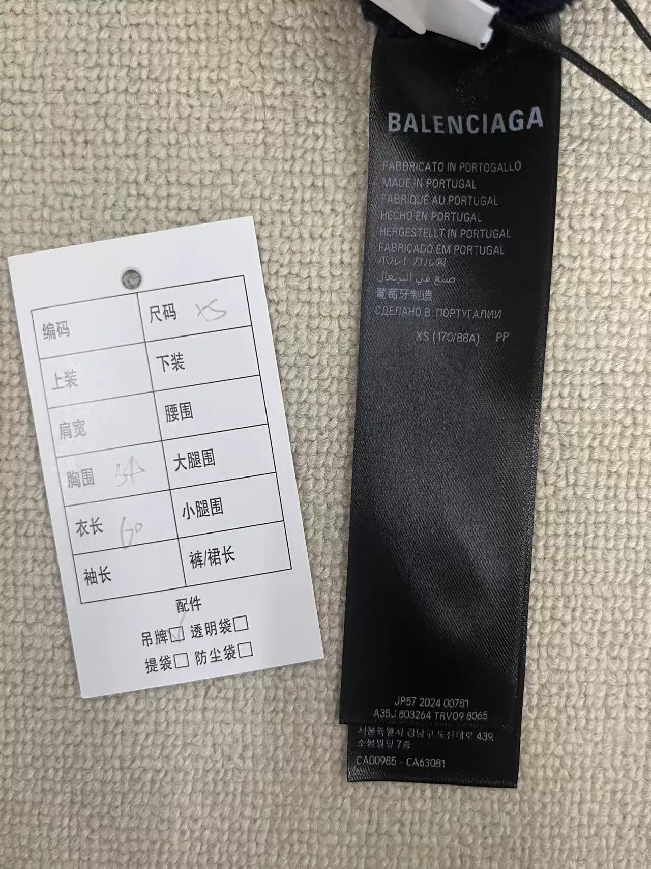 Balenciaga FW24 Letter Print Zip Hoodie — back