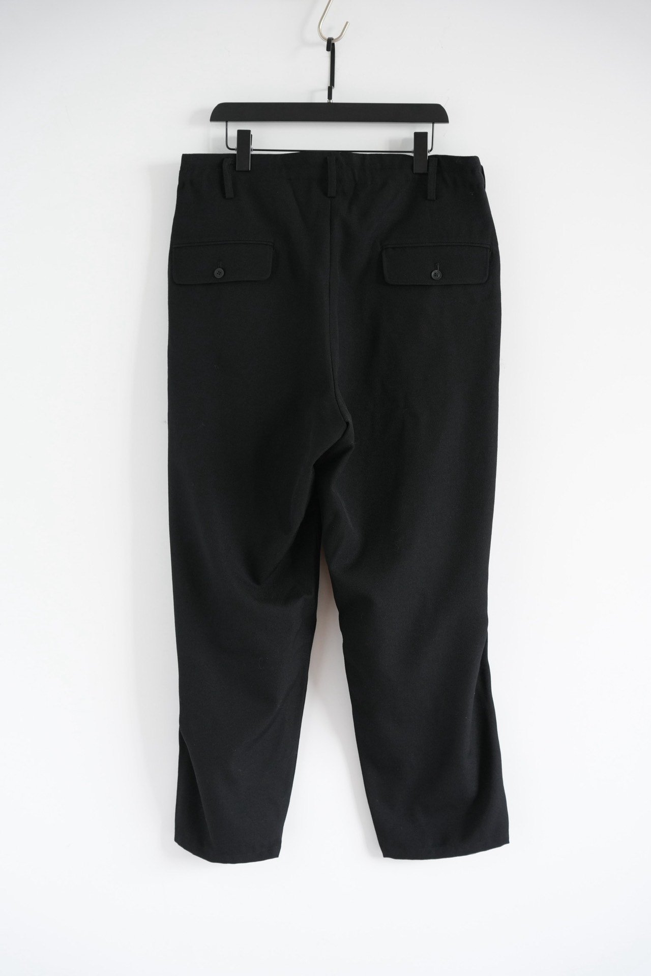 Yohji Yamamoto Cracked Leather Pocket Wool Pants — front