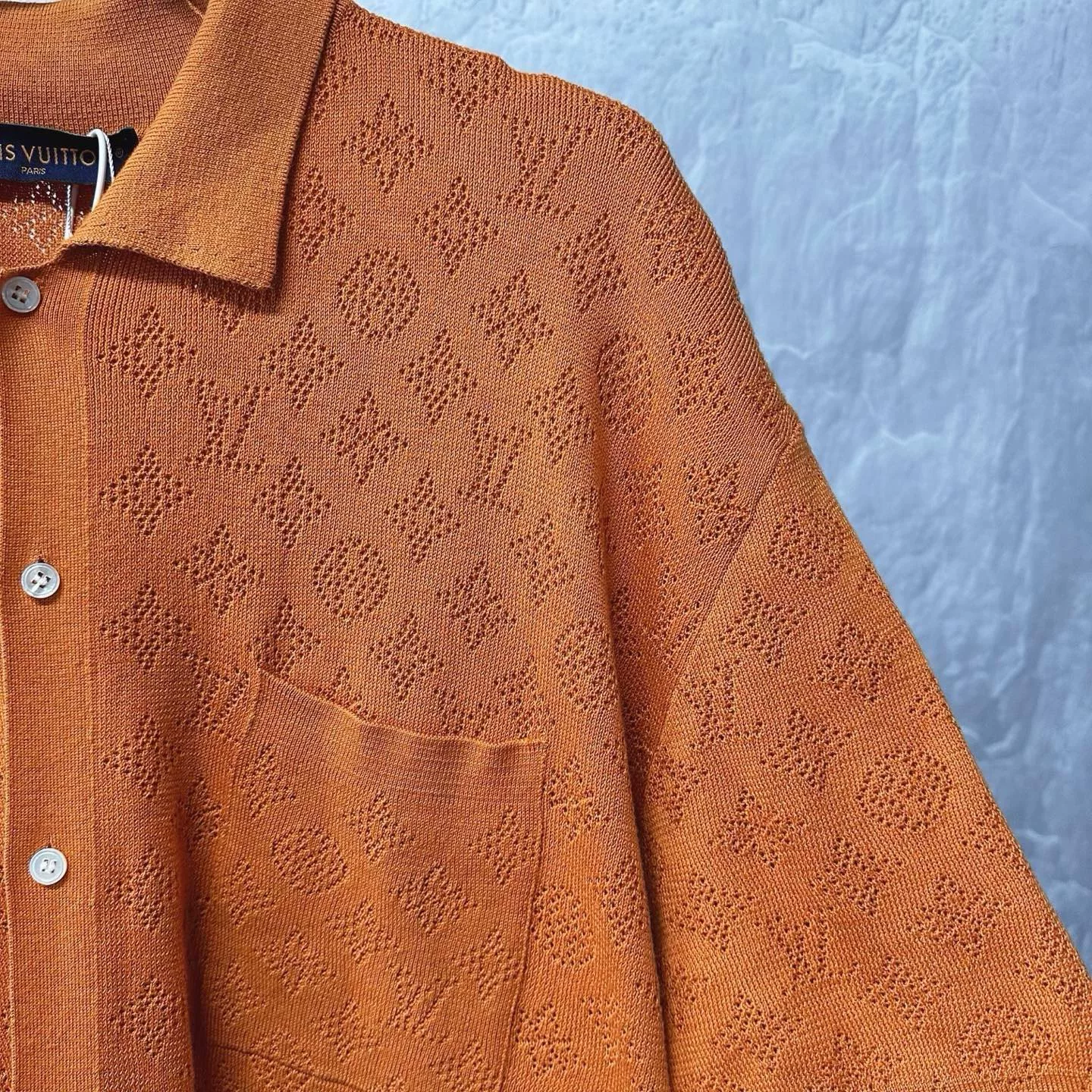 Louis Vuitton FW24 Openwork Knit Shirt — back