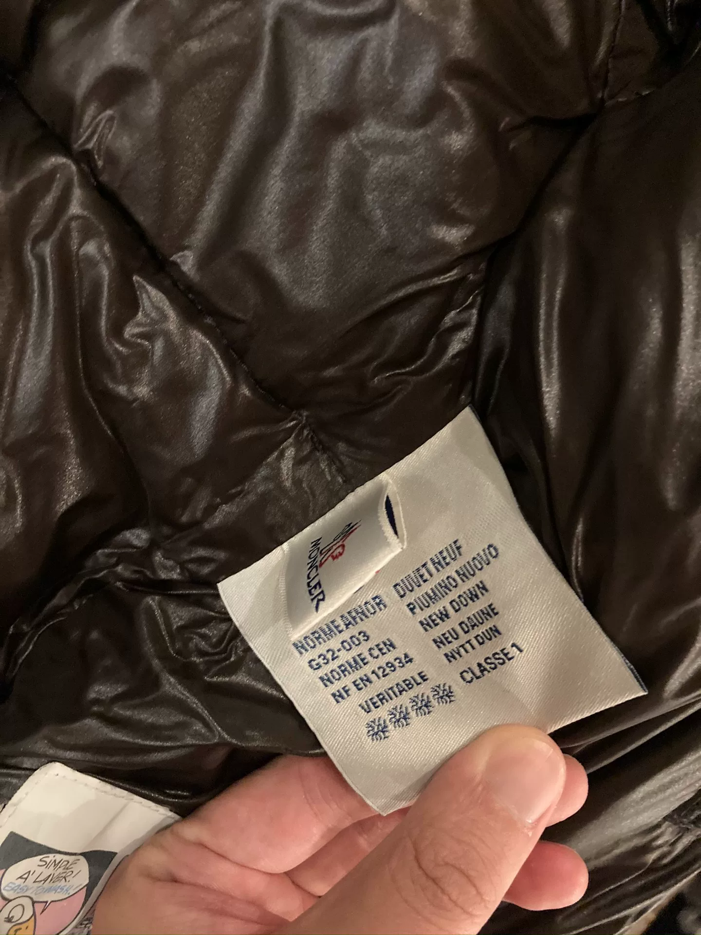 Moncler Down Jacket Size 0 — label