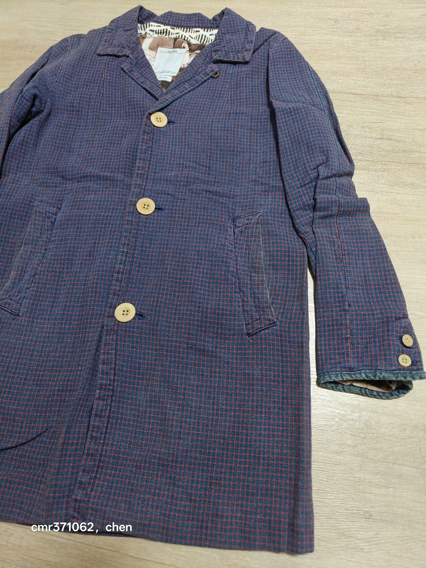 visvim 15ss Mies Coat Indigo Check — back