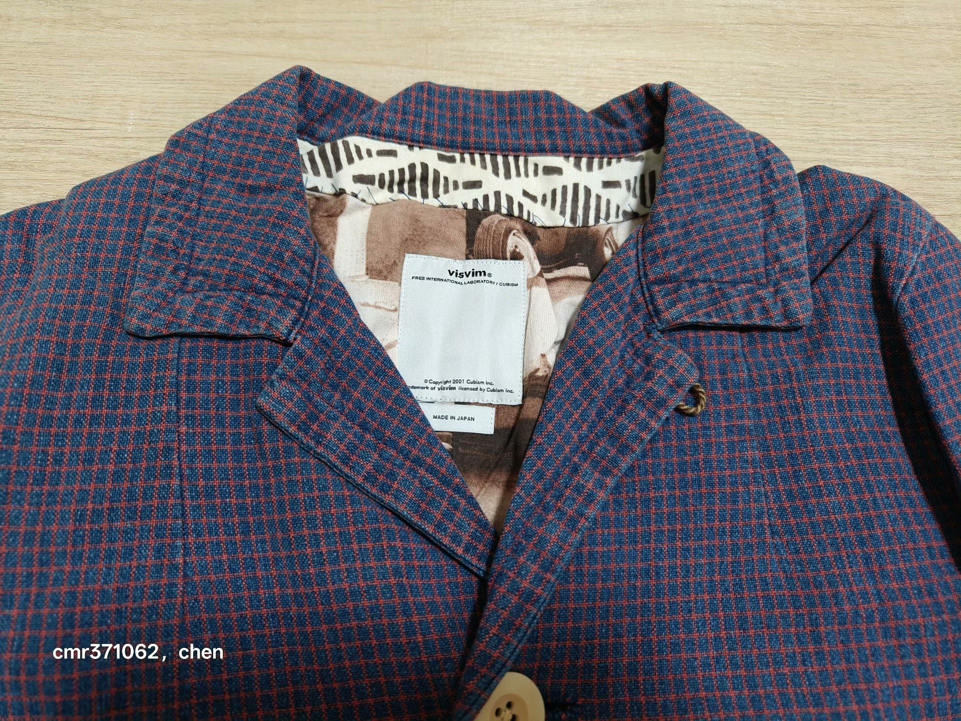 visvim 15ss Mies Coat Indigo Check — front