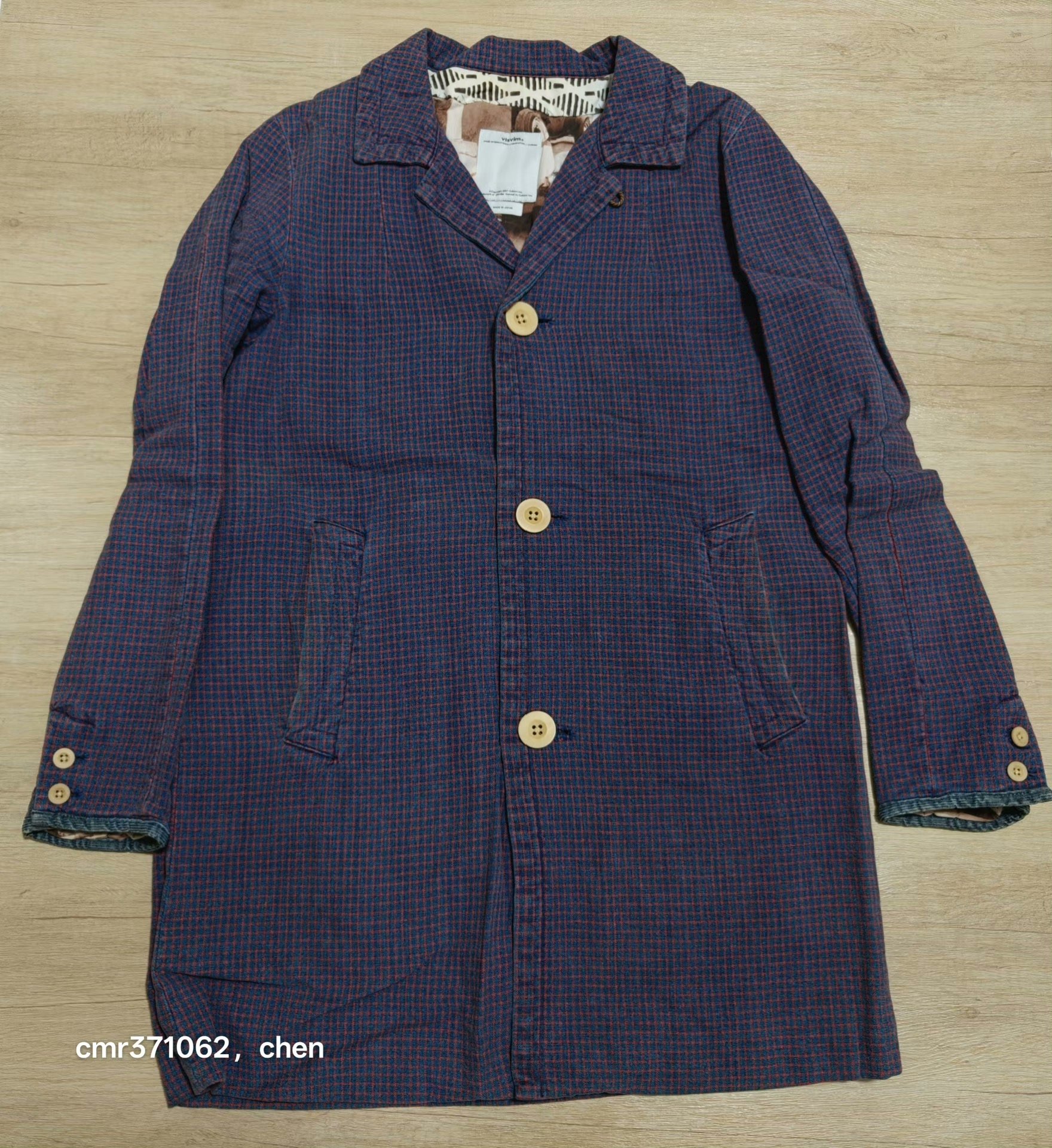 visvim 15ss Mies Coat Indigo Check