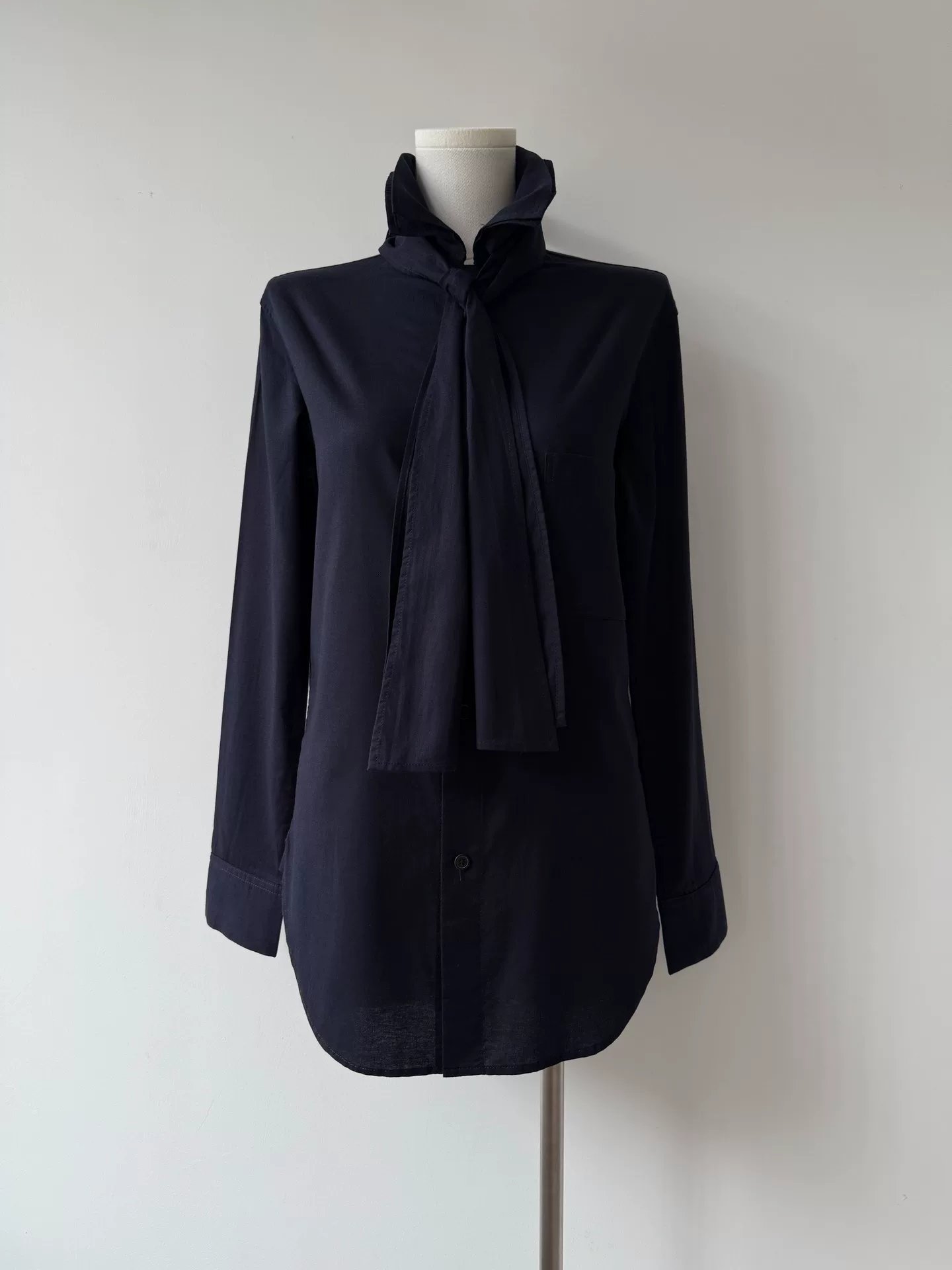 Yohji Yamamoto Y's 22AW Scarf Collar Shirt — detail