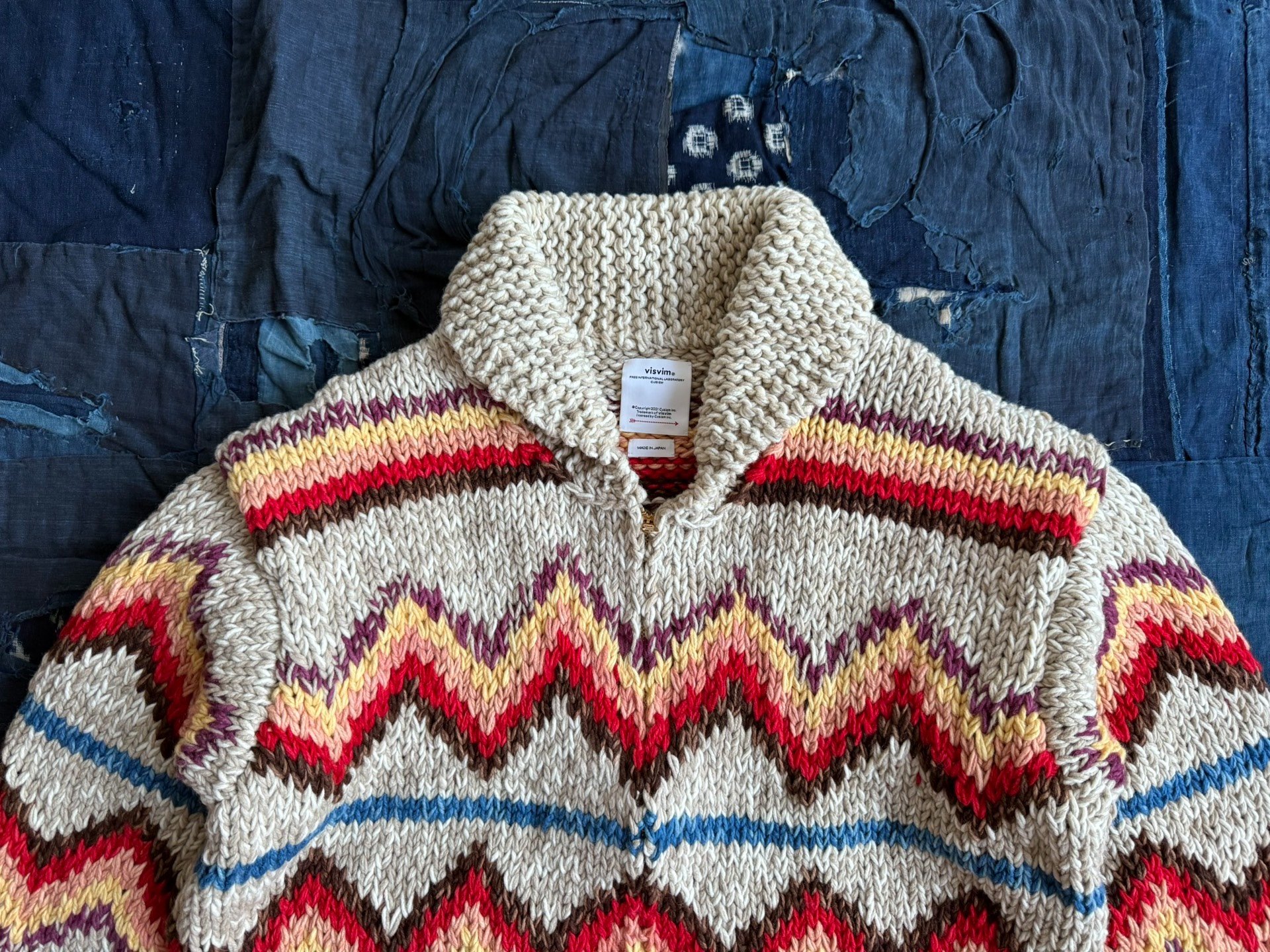 VISVIM 25AW Cowichan Hand Knit Cardigan — label