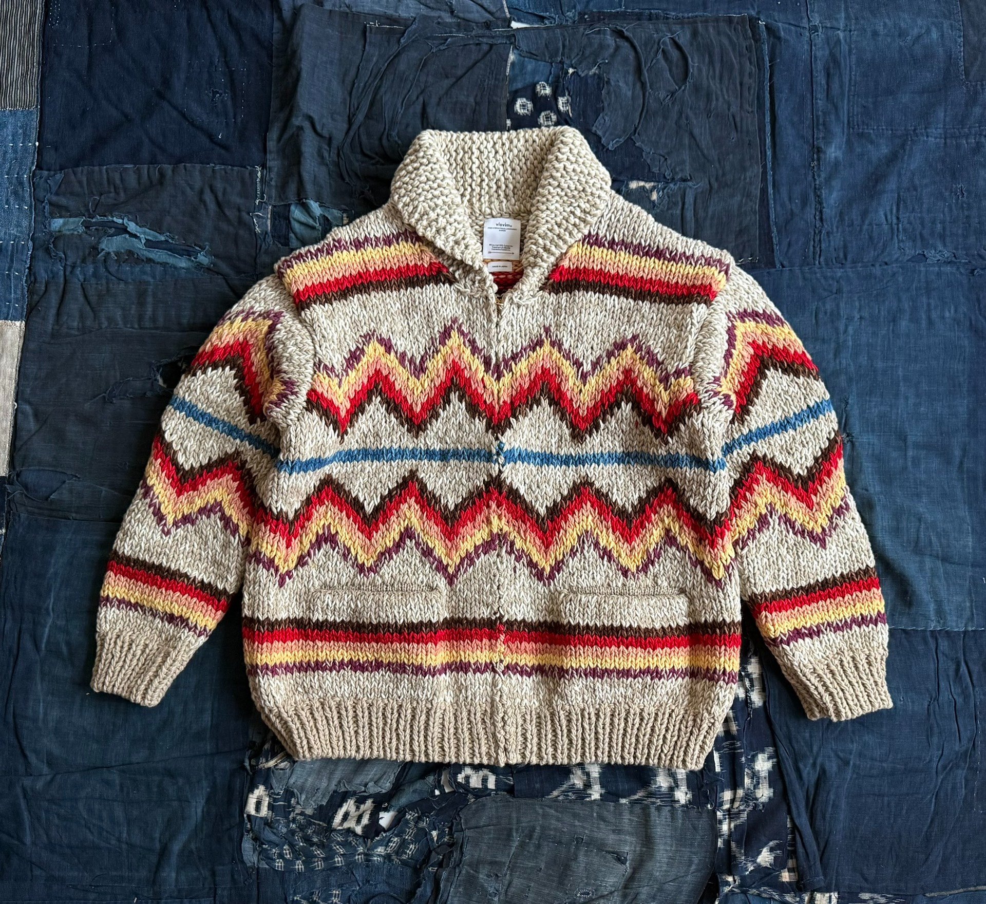 VISVIM 25AW Cowichan Hand Knit Cardigan — front