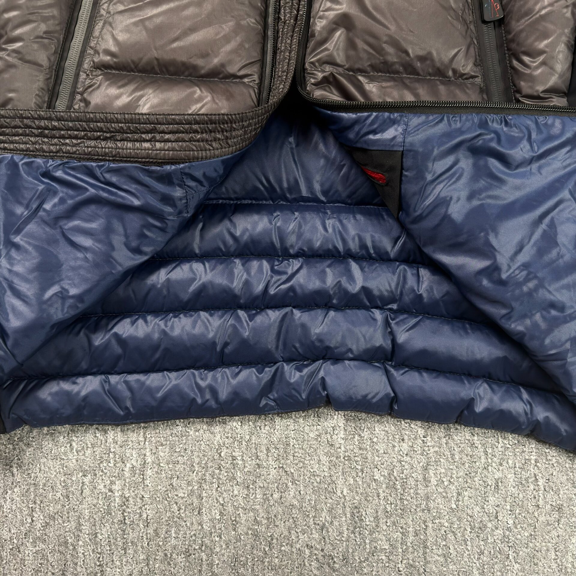 Moncler Canmore Quilted Down Jacket — label