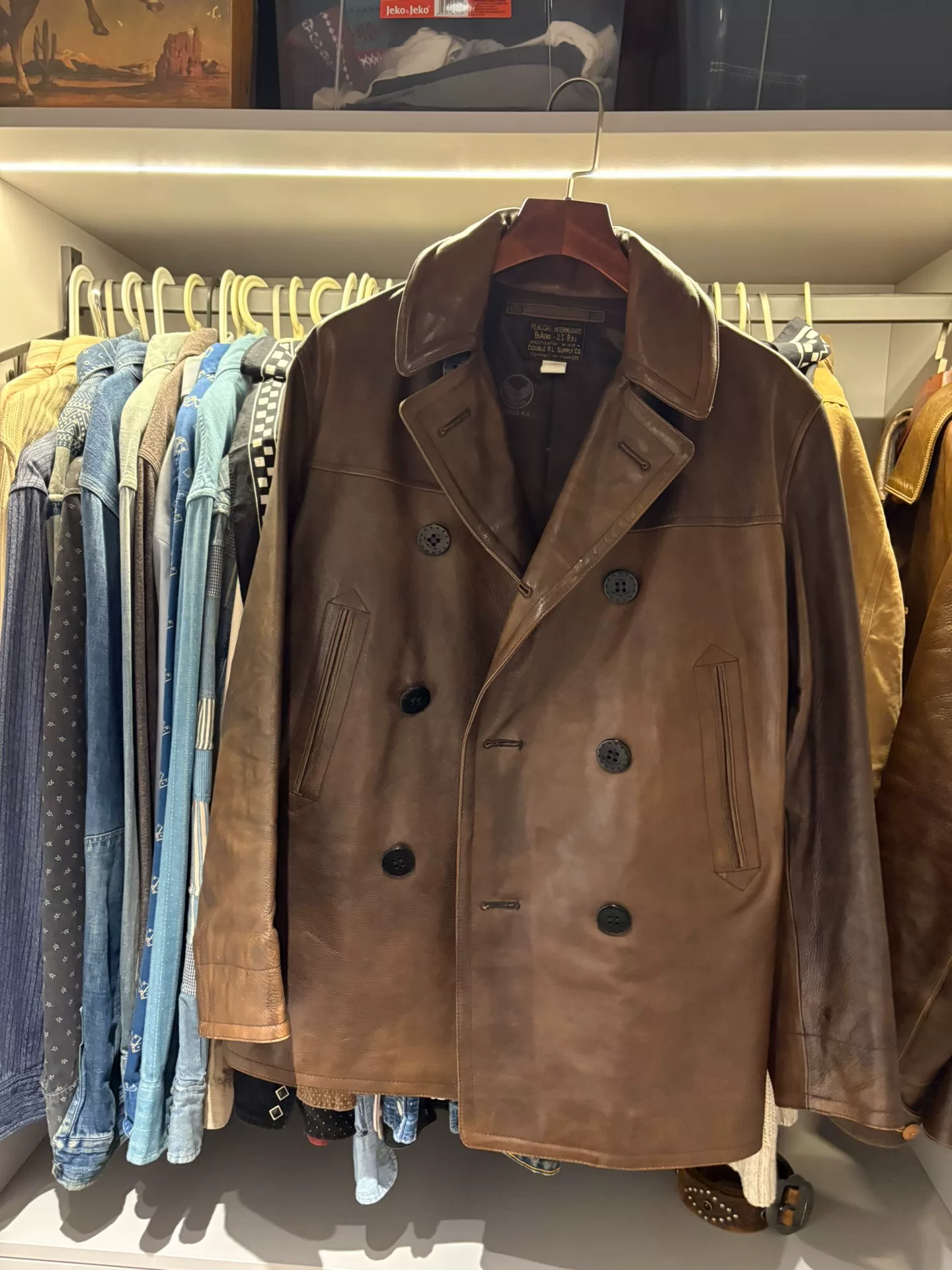 RRL 740 Brown Leather Jacket M