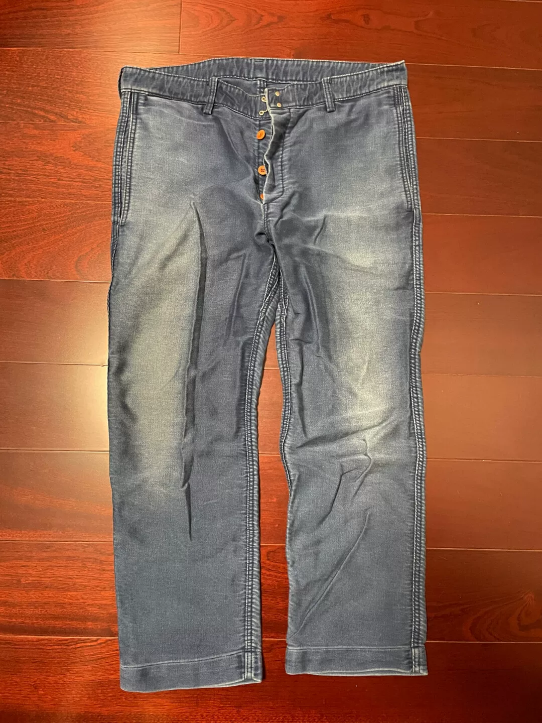 visvim moleskin washed cropped pants