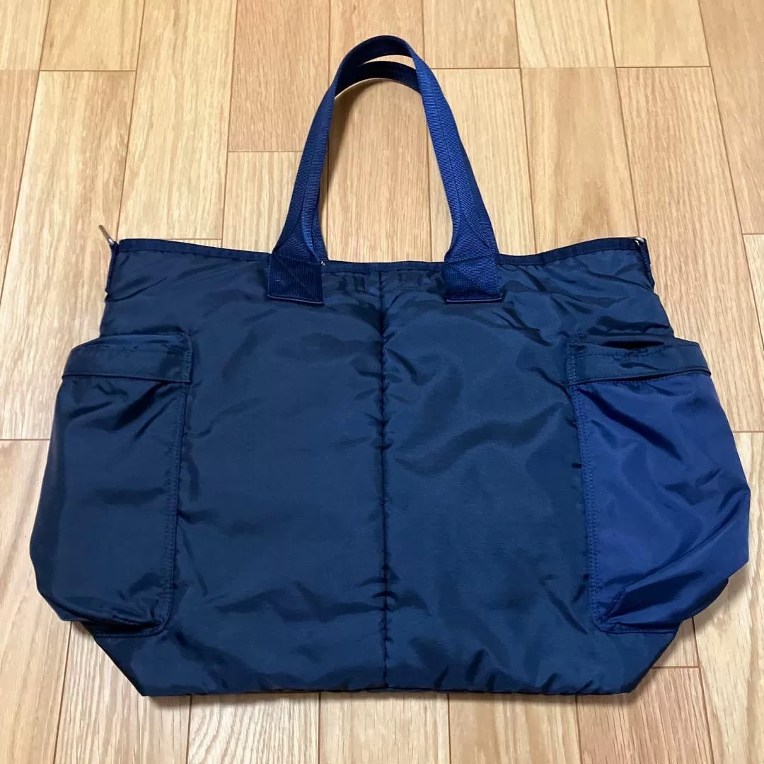 PORTER FORCE 2WAY Navy Tote Bag — detail
