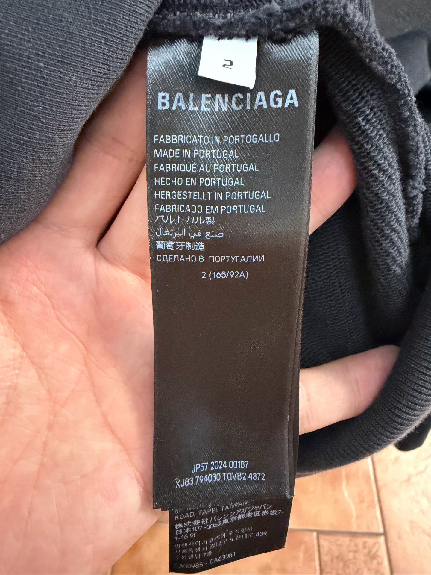 Balenciaga Black Four-Sleeve Zip Hoodie — back