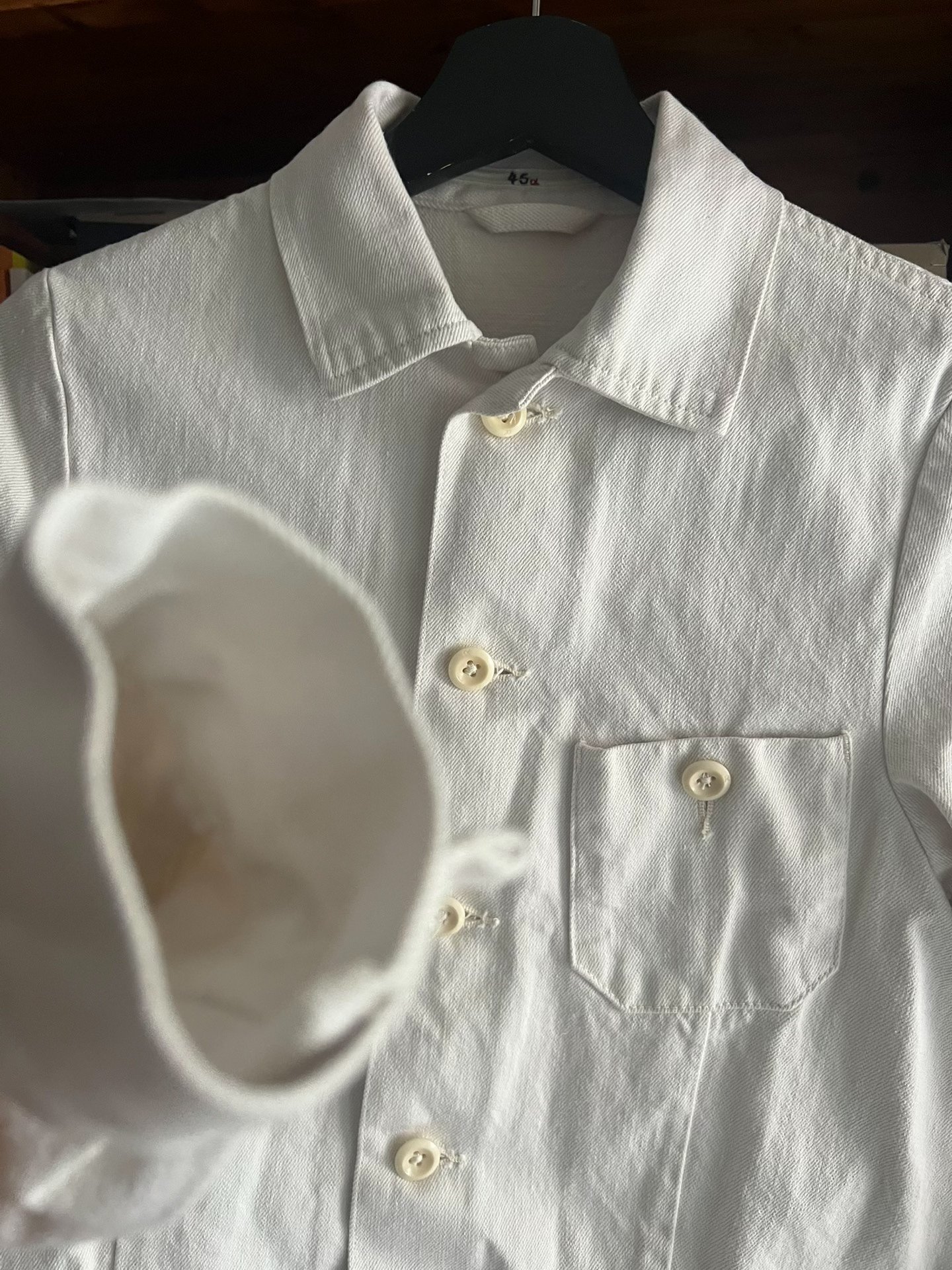 45r Women's White Denim Jacket — back