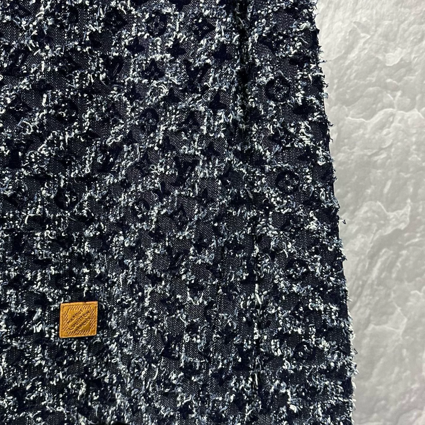 Louis Vuitton FW25 Flocked Print Hooded Jacket — detail